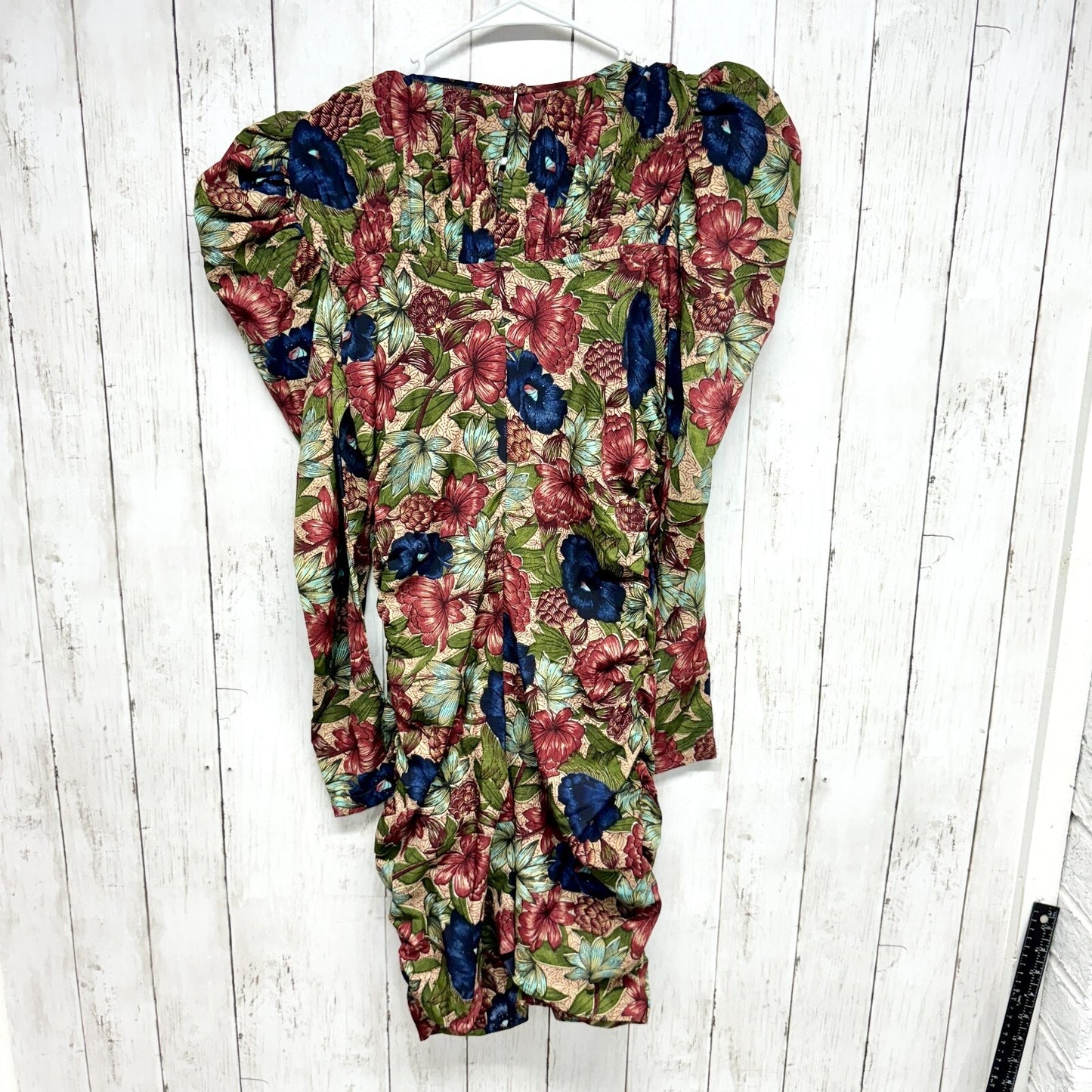 Walter Baker Size 0 Verlee Puff Long Sleeve Floral Ruched Dress NWT Royal Garden