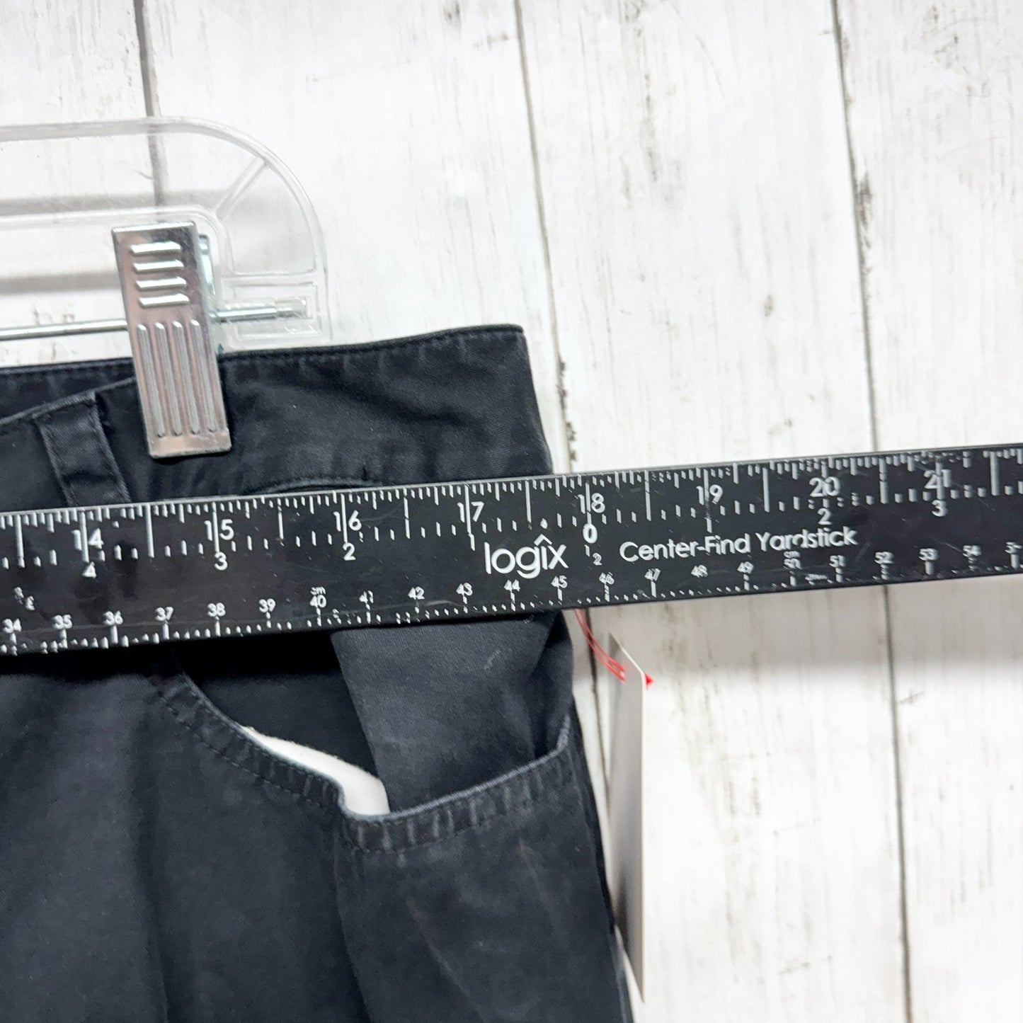 Anne Klein Pants Women Size 16 Black Stretch High Rise Straight Jeans Pockets