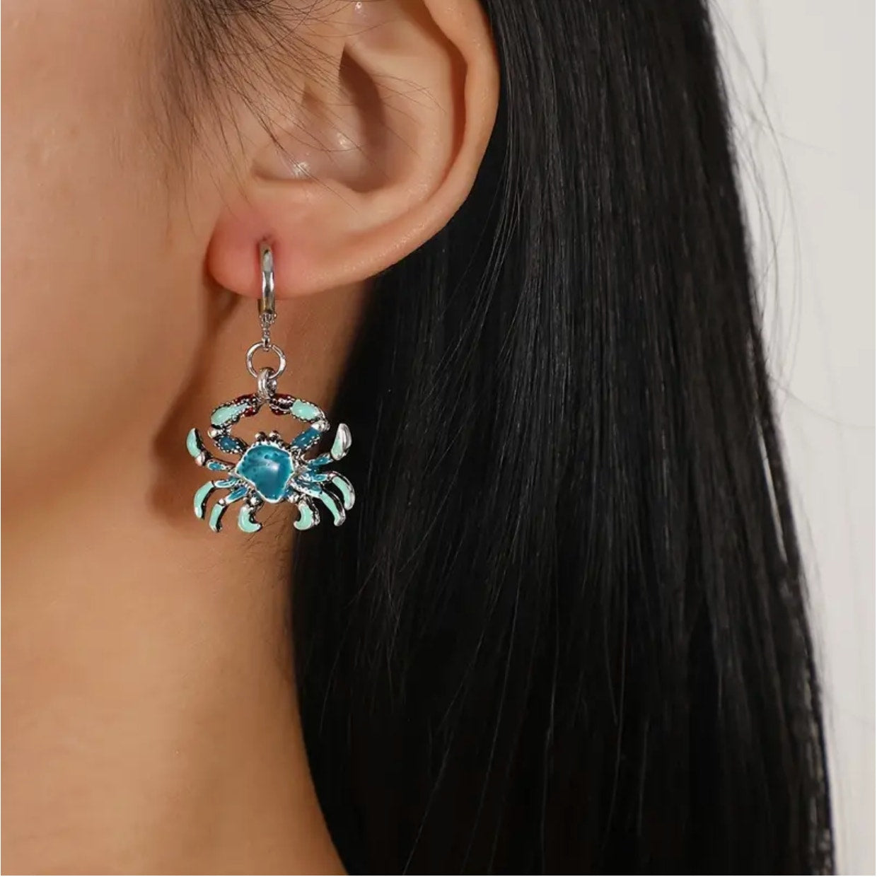 Bohemian Style Vintage Crab Pendant Earrings