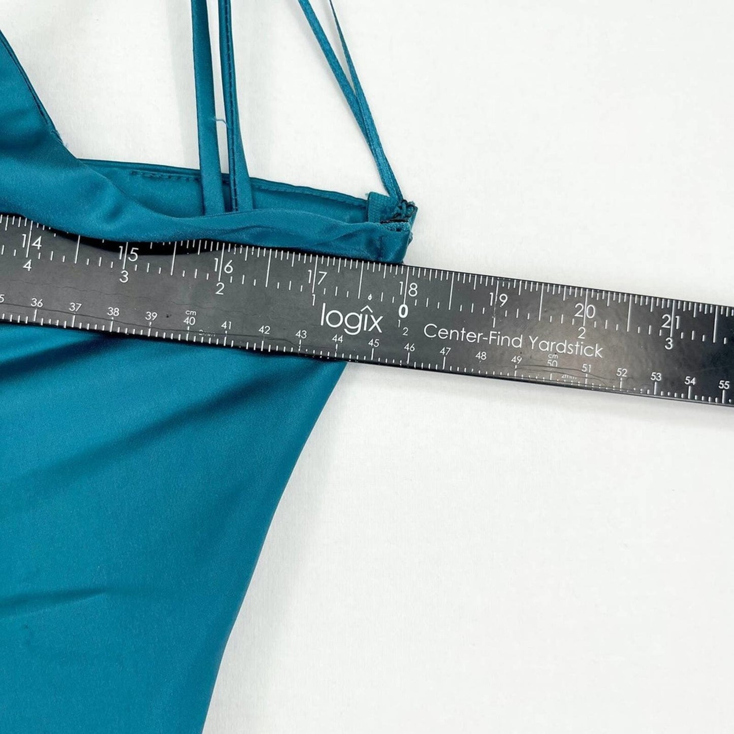 Jason Wu Teal Crisscross Strappy Tie Shoulder Slip Maxi Dress Size Large