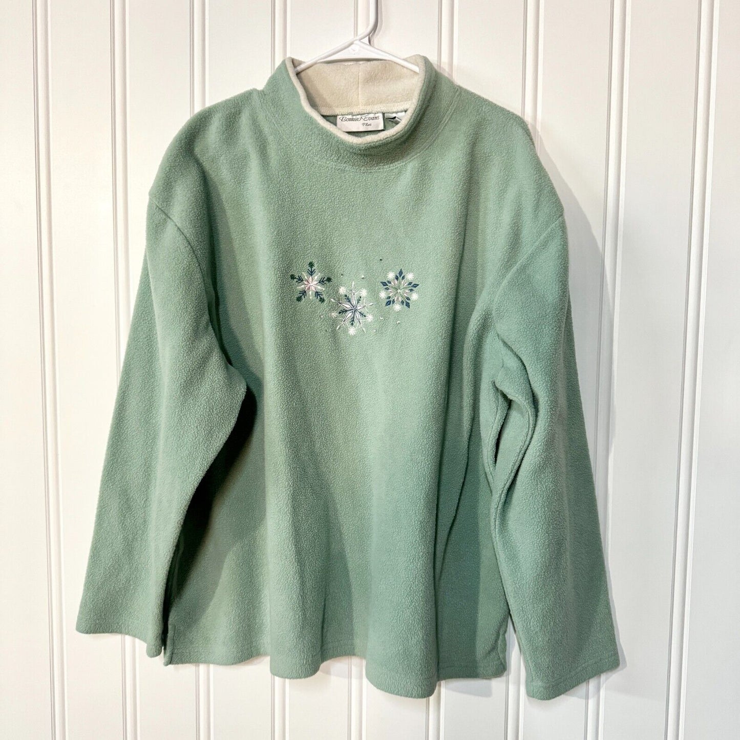 VTG BONNIE EVANS Sweater Women Size 2X Mock Neck Grandmacore Christmas Holiday