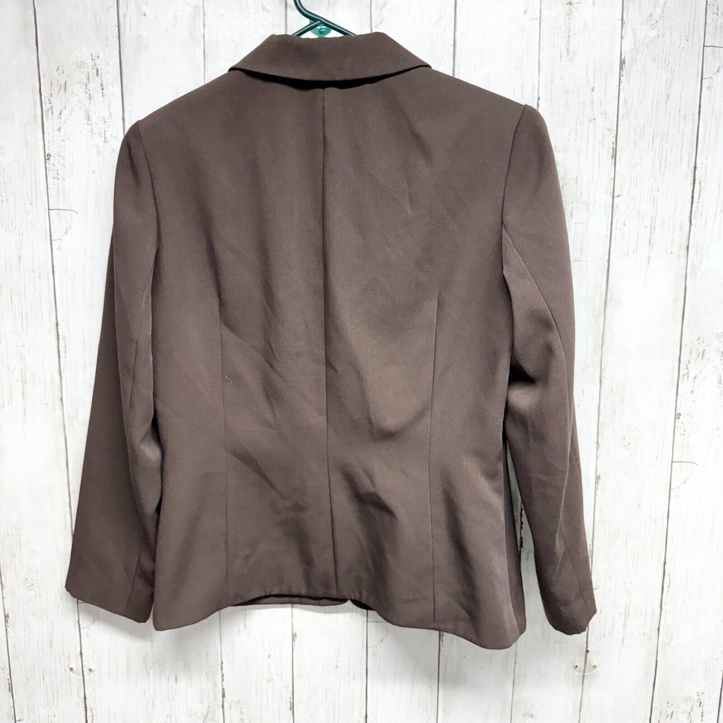 ISABEL ARDEE Blazer Women Size 4 Single Breasted Brown Collared Pocket Slim Fit
