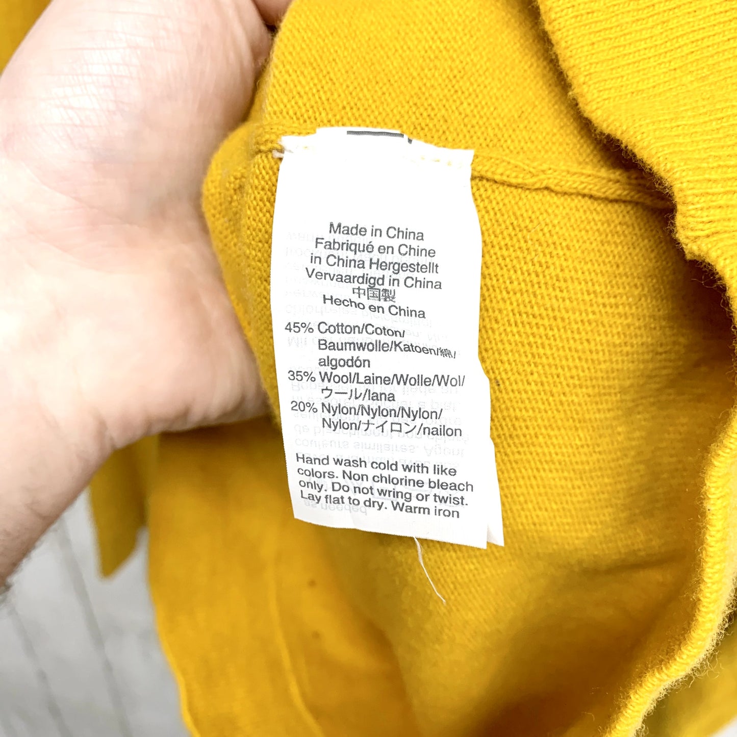 J.Crew Sweater Women Size M Mustard Yellow Cotton-Wool Long Sleeve Blend Teddie