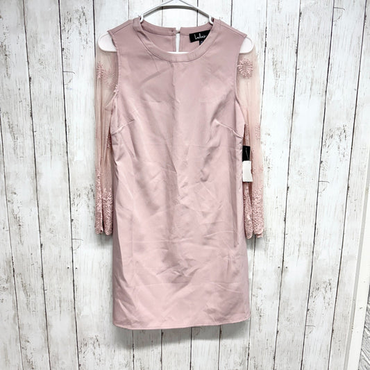 Lulus Dress Women XS Pink Lace Long Sleeve Button Loop Back Closure Mini NWT