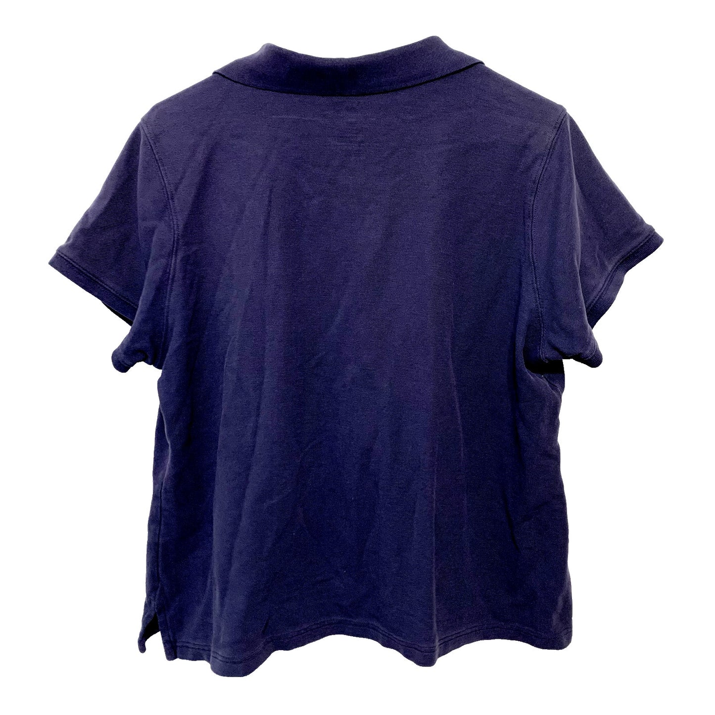 L.L BEAN Polo Women 1X Cotton Button Blue Short Sleeve Golf Tee