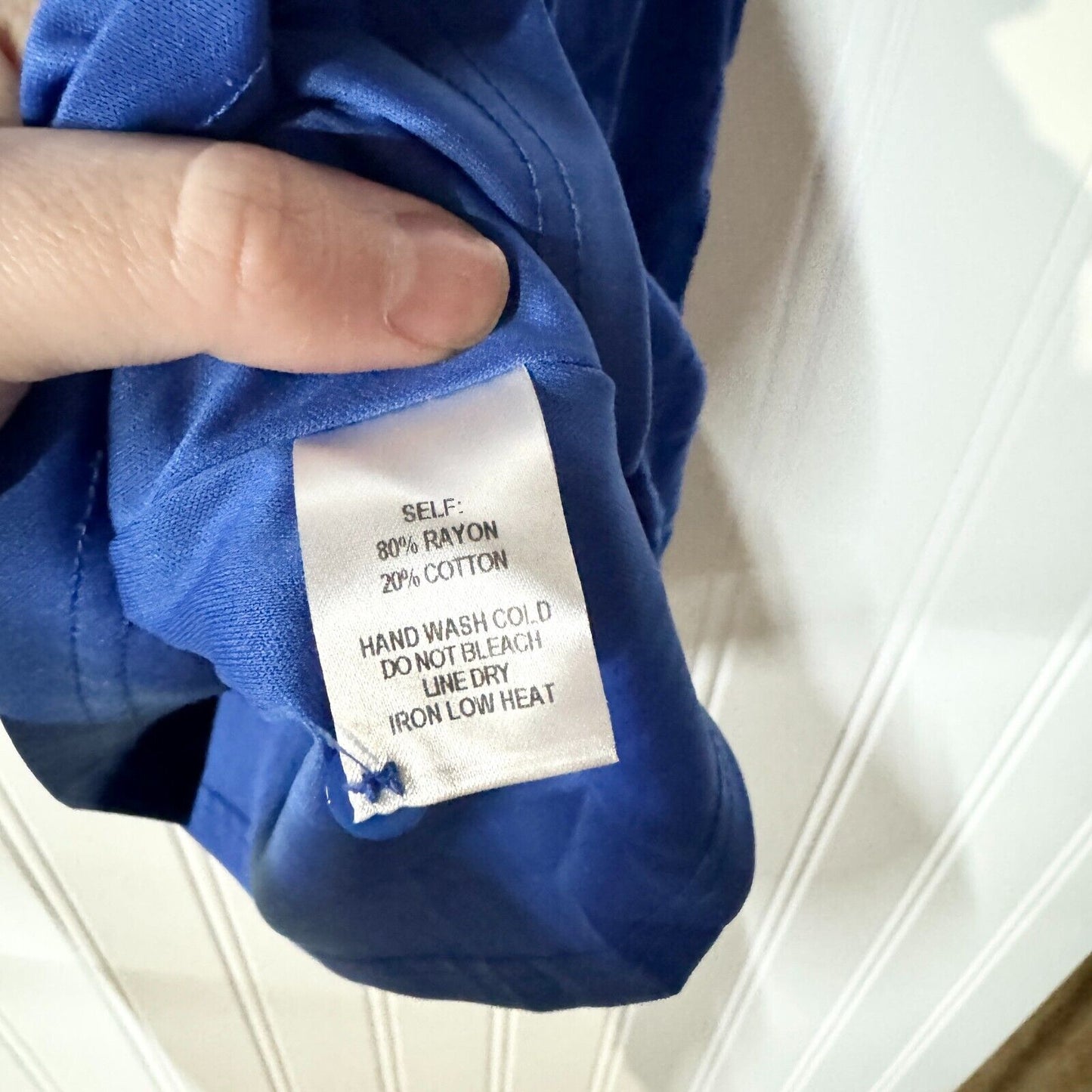 LULU'S Dress Women Size Medium Sleeveless Mini Deep V Embroider Trim Royal Blue