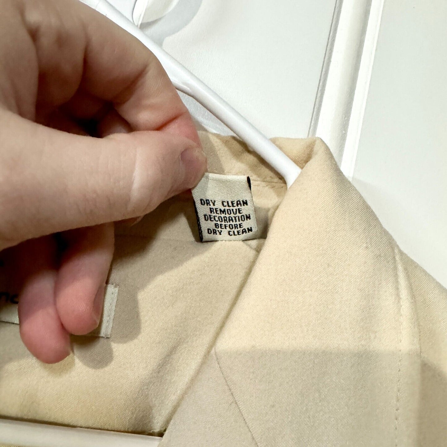 VTG AMANDA SMITH Blazer Women Size 10 Single Button Down Padded Shoulder Cream