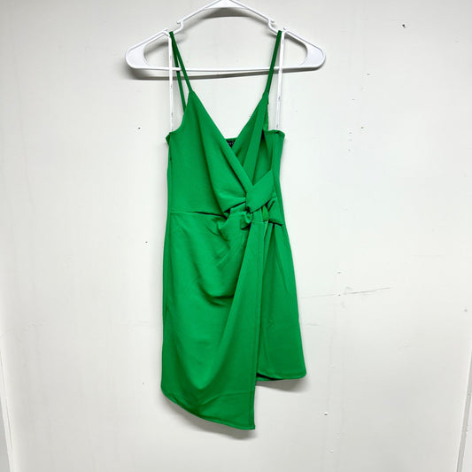 Lulus By Blue Blush Women Emerald Green Abstract Knotted Front Mini Dress Medium
