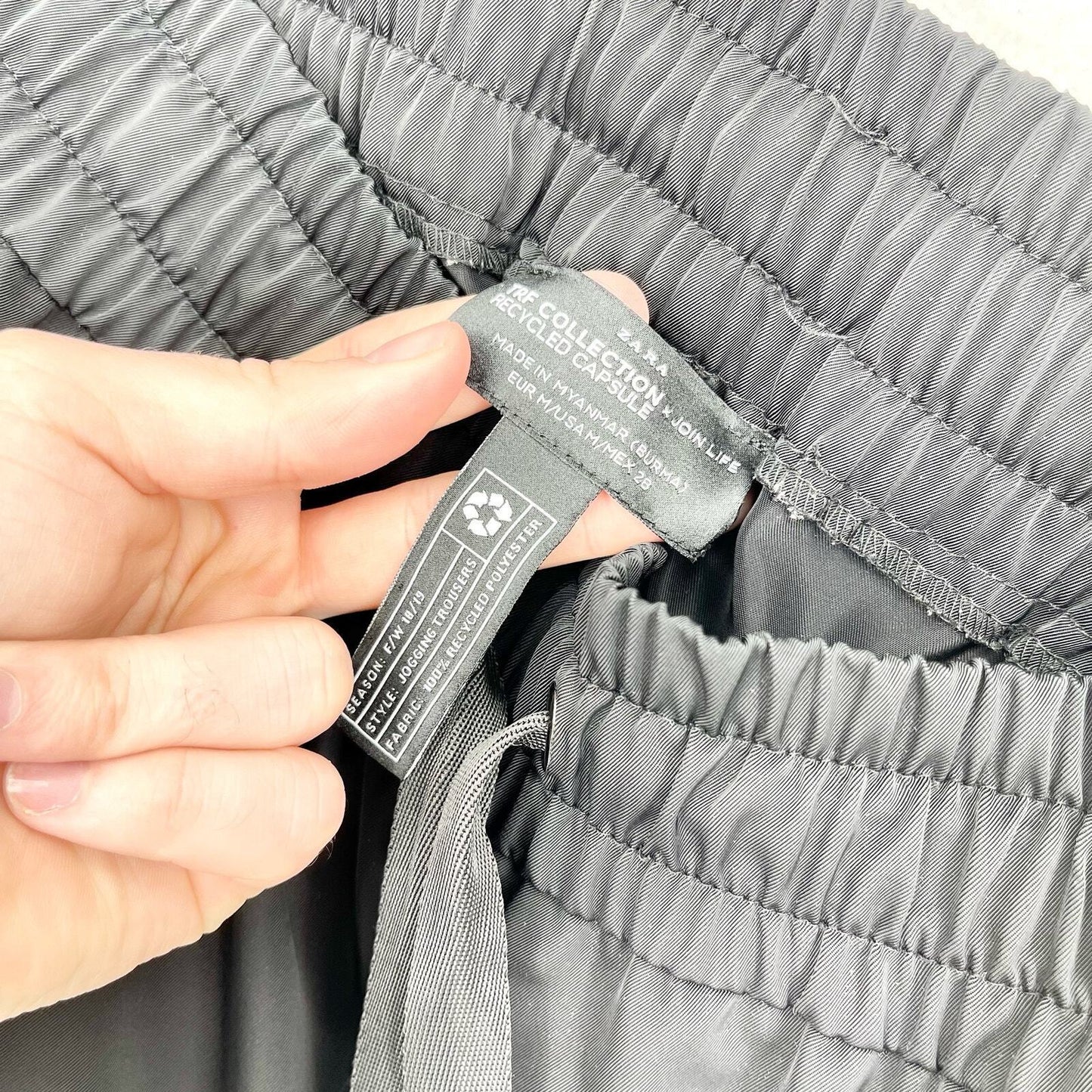 Zara X Life Capsule Black Outerwear Recycled Jogger Size Medium