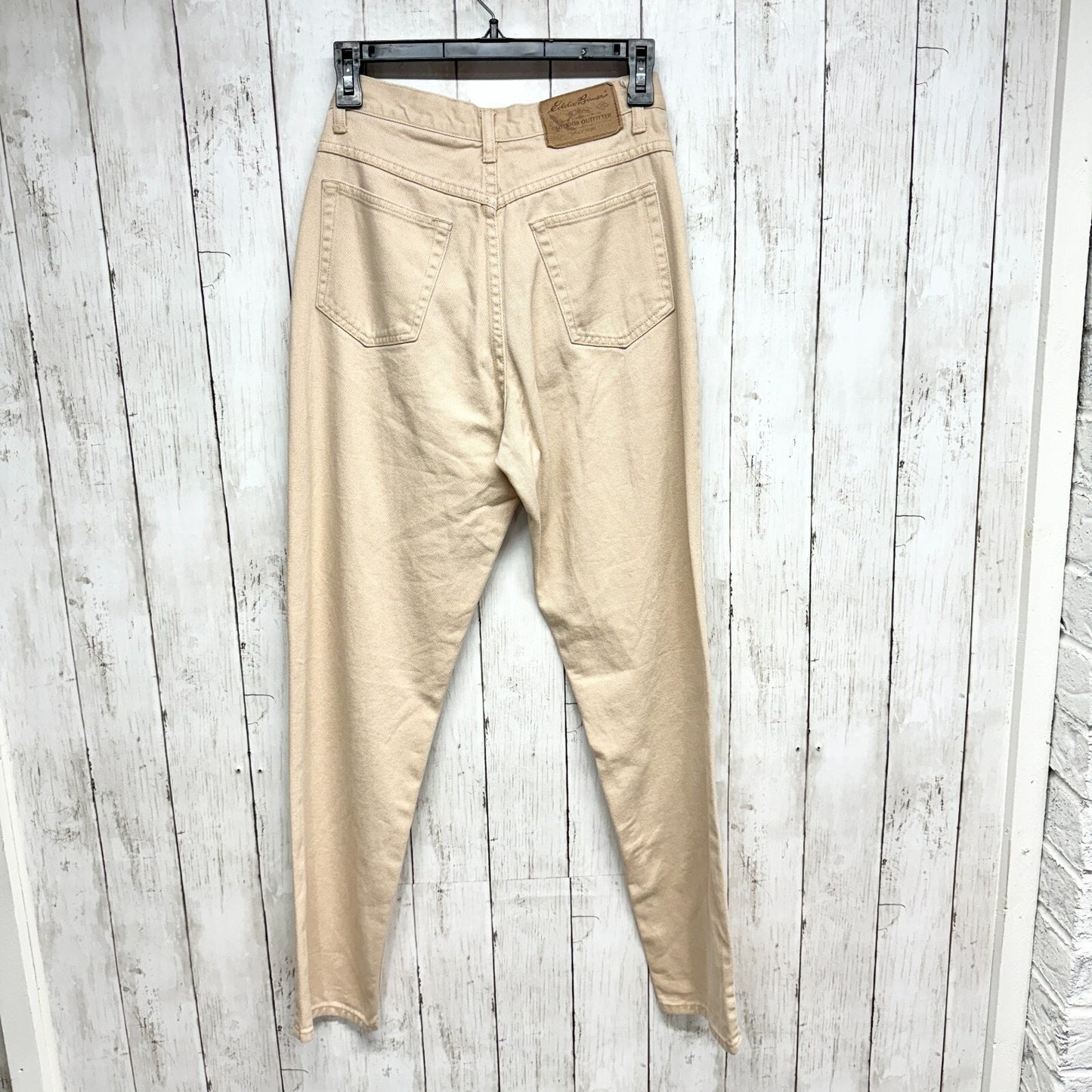 Eddie Bauer Jeans Women 6 Cream Relaxed Straight Cotton 5-Pocket Design Utility