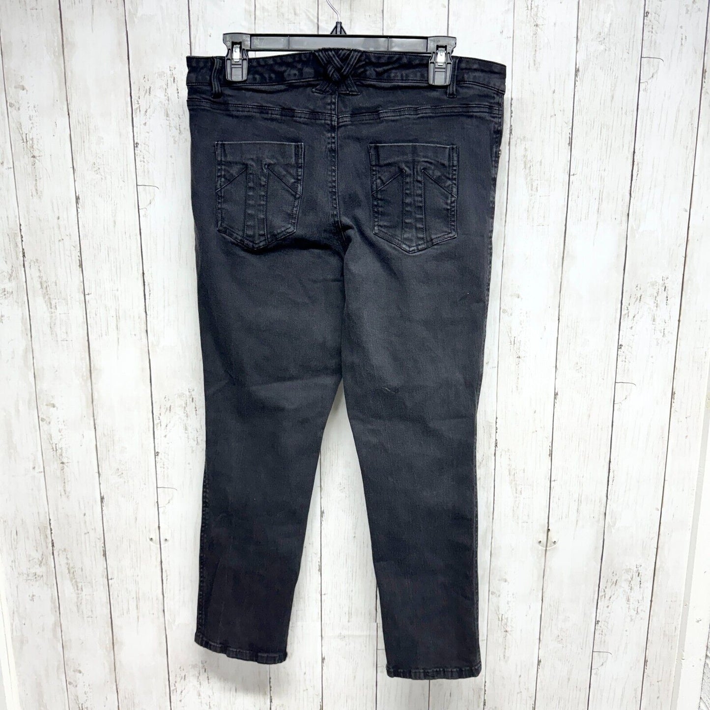 Vintage TRIPP NYC Jeans Women Size 14S Black Skinny Size Skulls Striped Cotton
