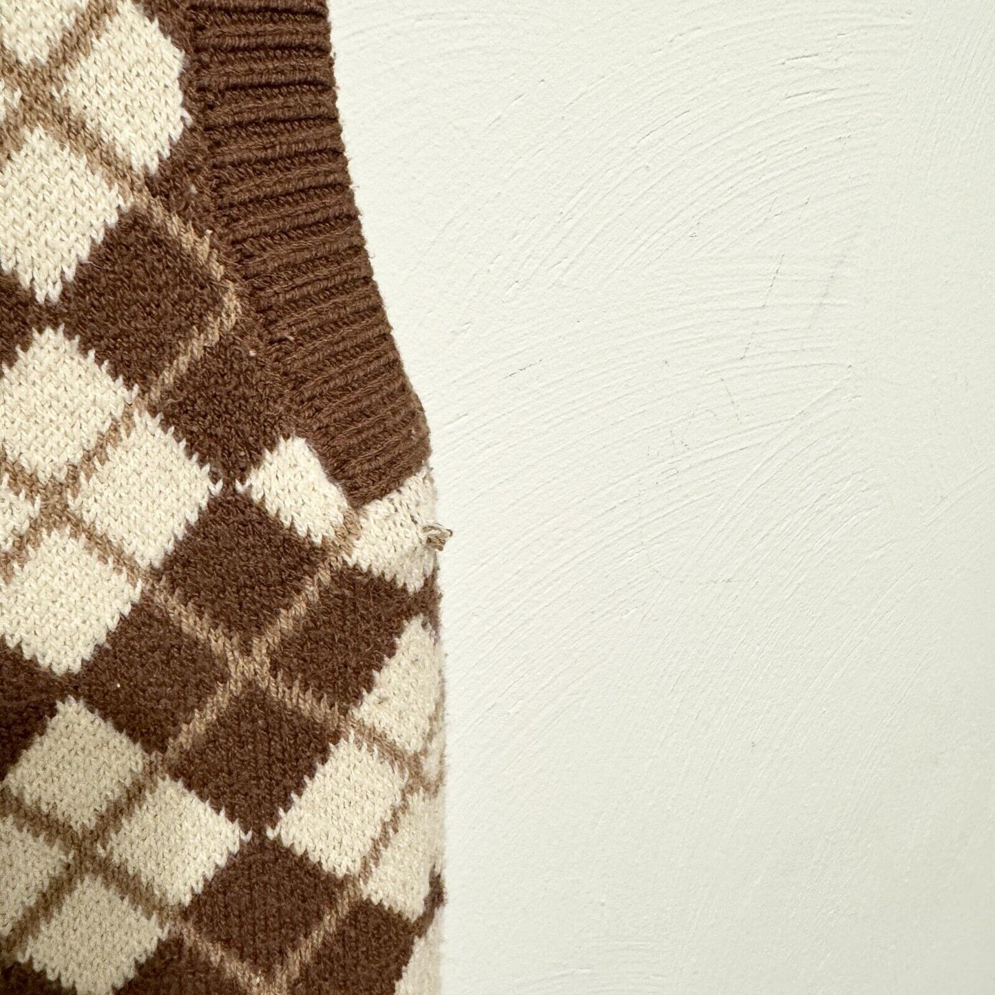HOLLISTER Dress Women Size XS Brown Plaid Sleeveless Cotton Knit Sweater Mini