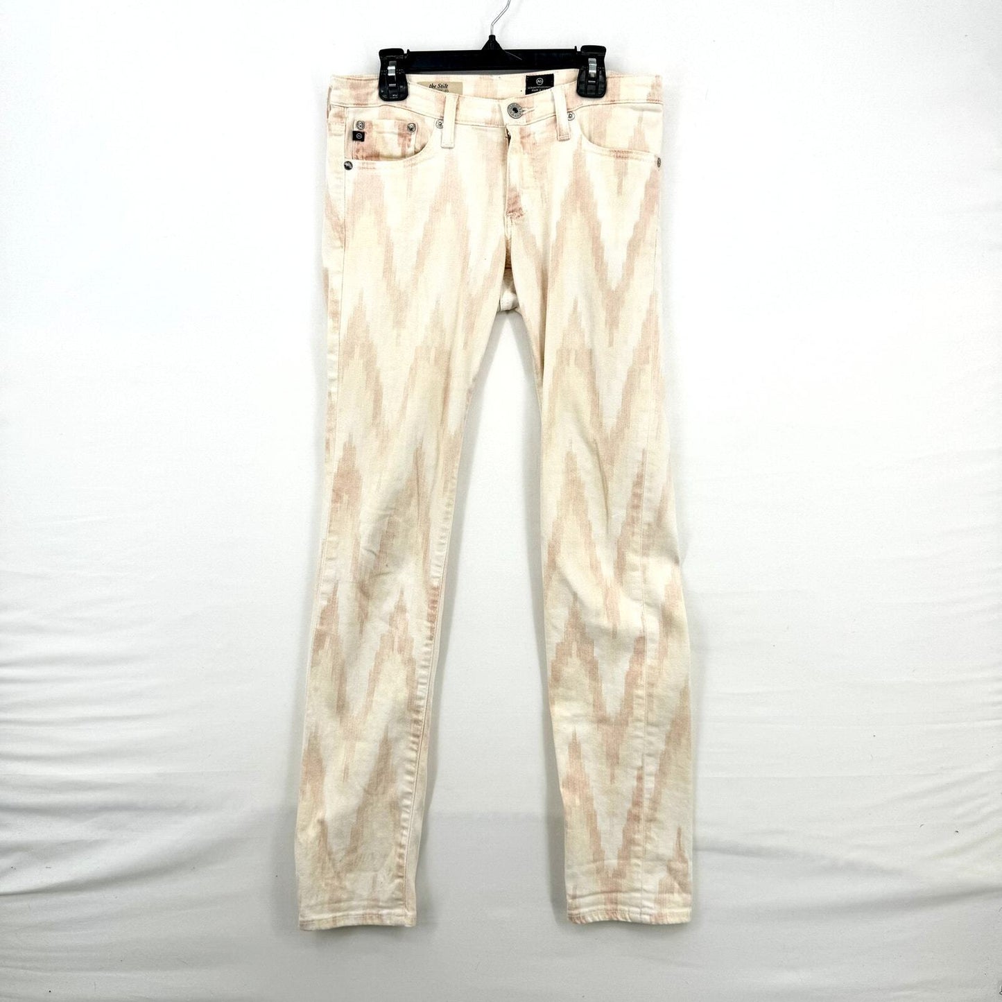 AG Adriano Goldschmied Orange & Cream The Stilt Cigarette Jean Size 26R