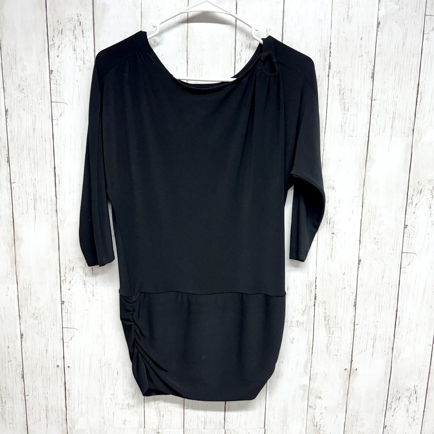 WHITE HOUSE BLACK MARKET Blouse Women Size XXS Swoop Neck Short Sleeve Top