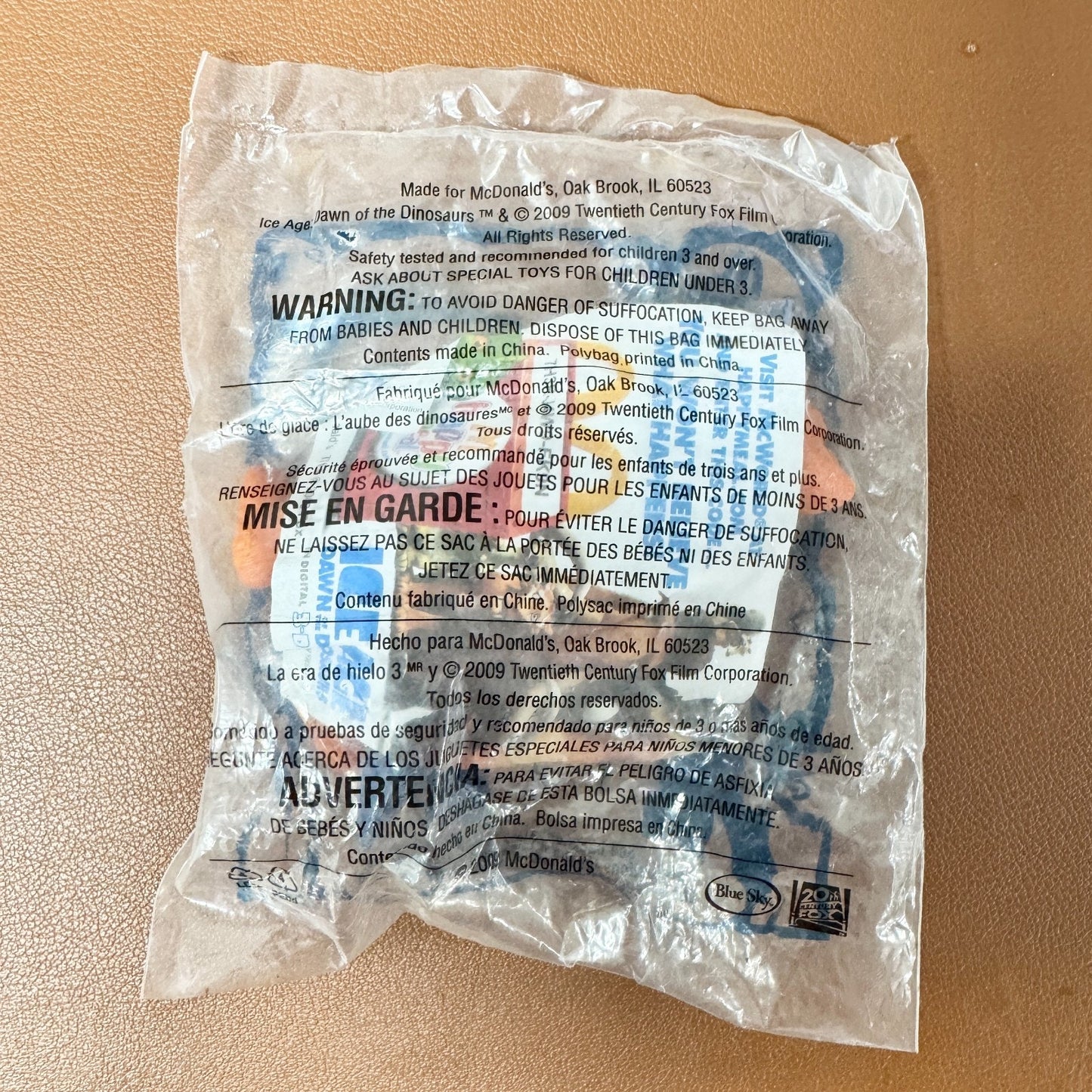 McDonalds Happy Meal Toy 2009 Blue Sky Ice Age Dawn Of The Dinosaurs Buck Toy 3+