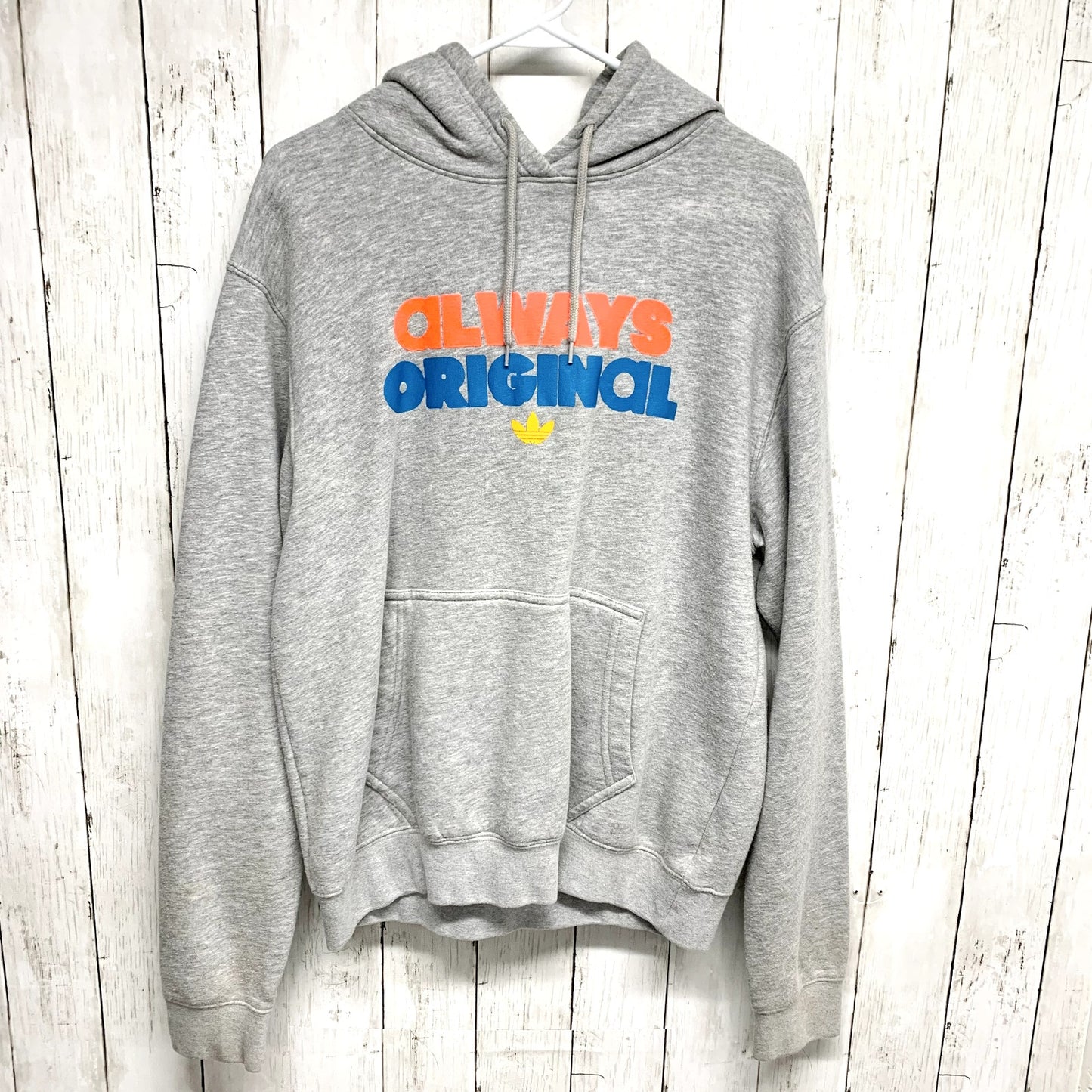 adidas Hoodie Unisex Medium Pocket Always Original Sweatshirt Pull Over Gray