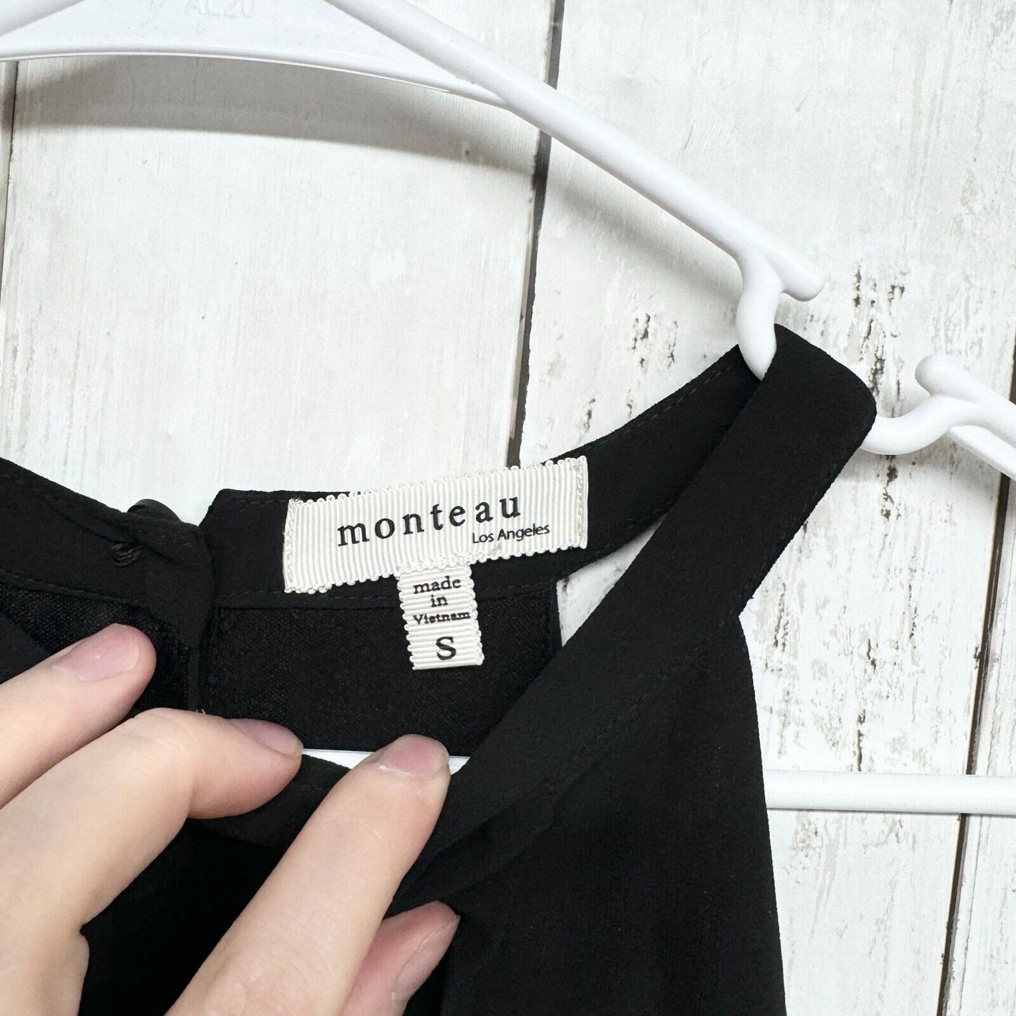 Monteau Dress Size Small Mini Womens Fit & Flare Black Sleeveless High Neck