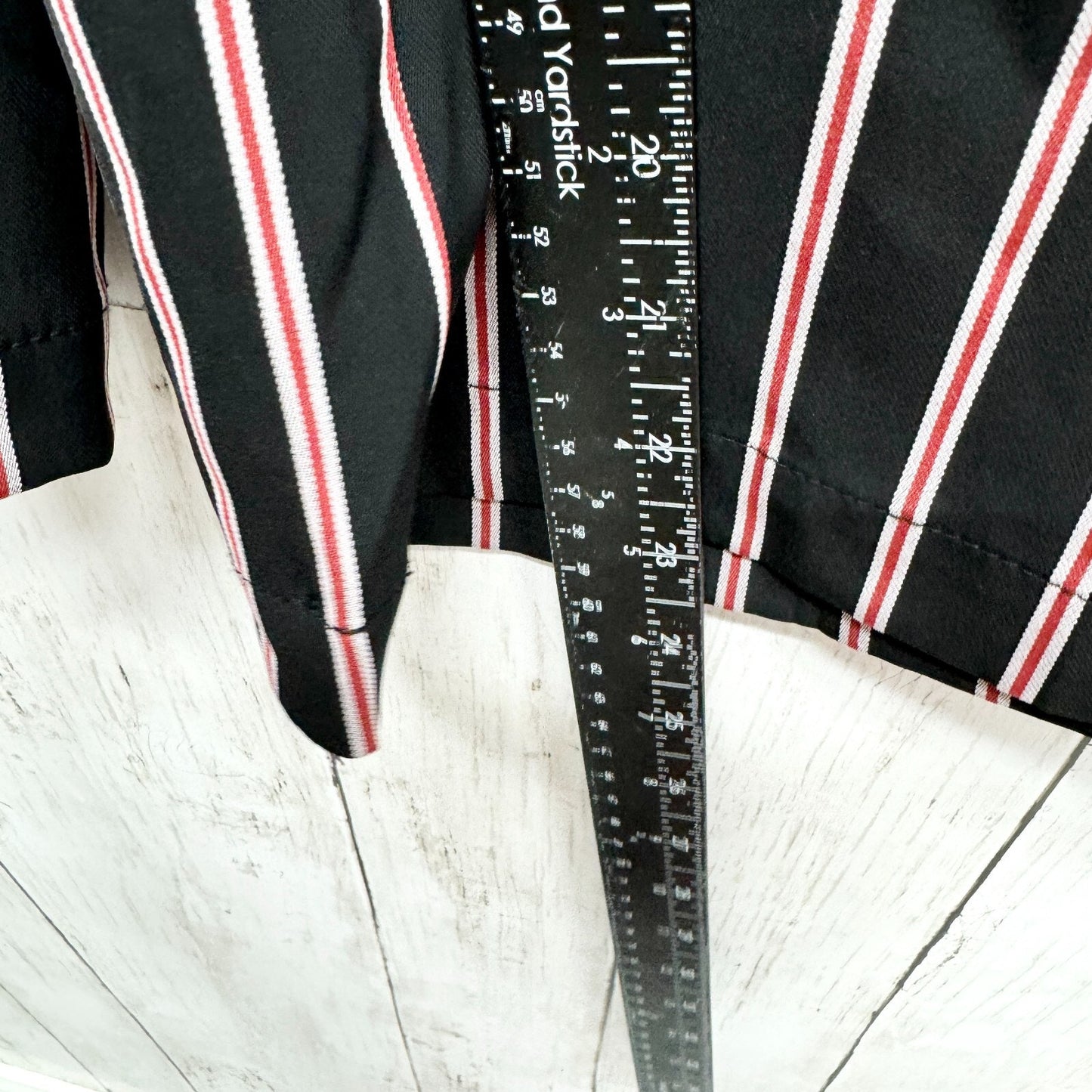 Max Studio Pants Women Size Large Black Stripe Pull On Wide Leg Pockets Elastic