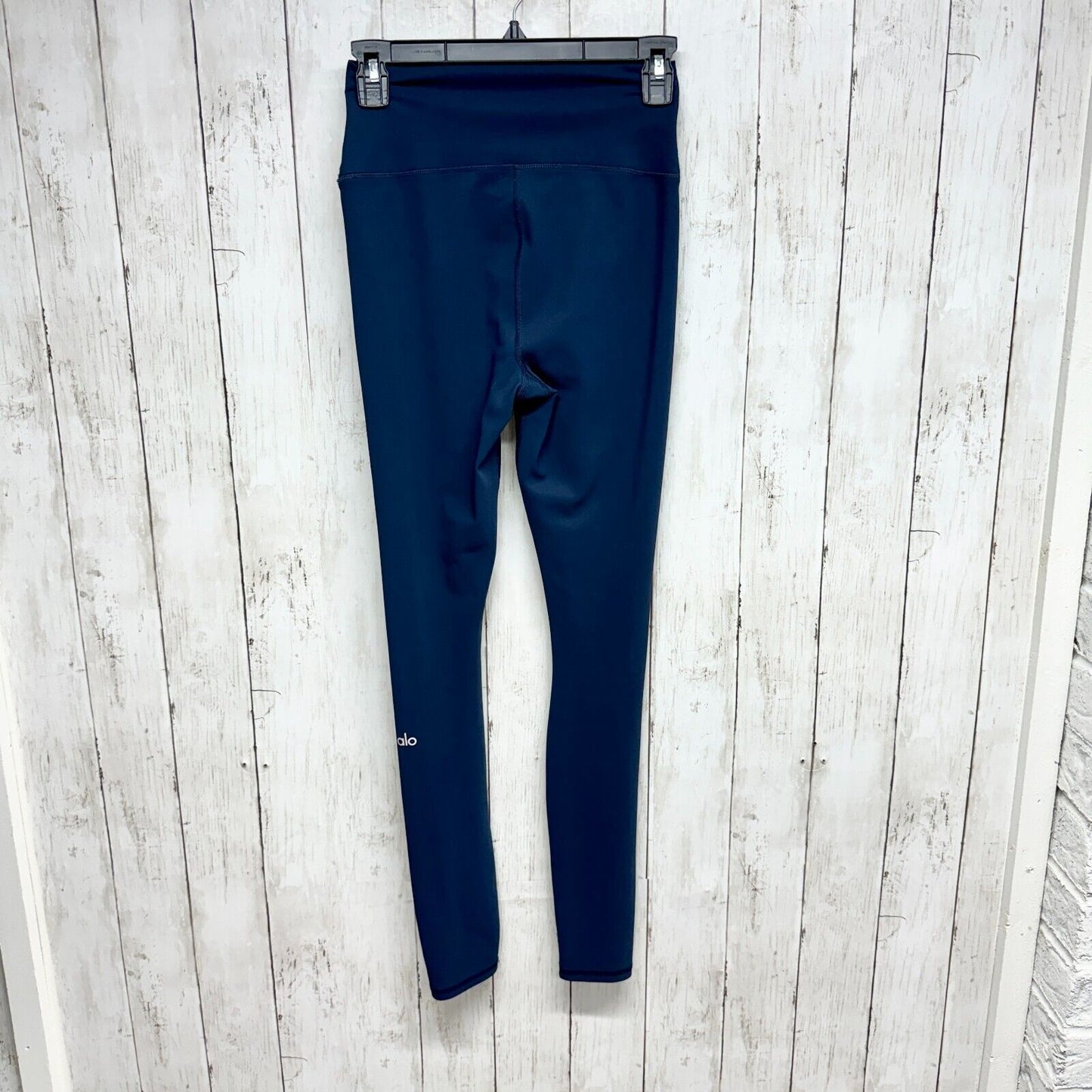 ALO Yoga Legging Small Ripped Warrior Laser Cut High Waist Blue Distressed Ankle