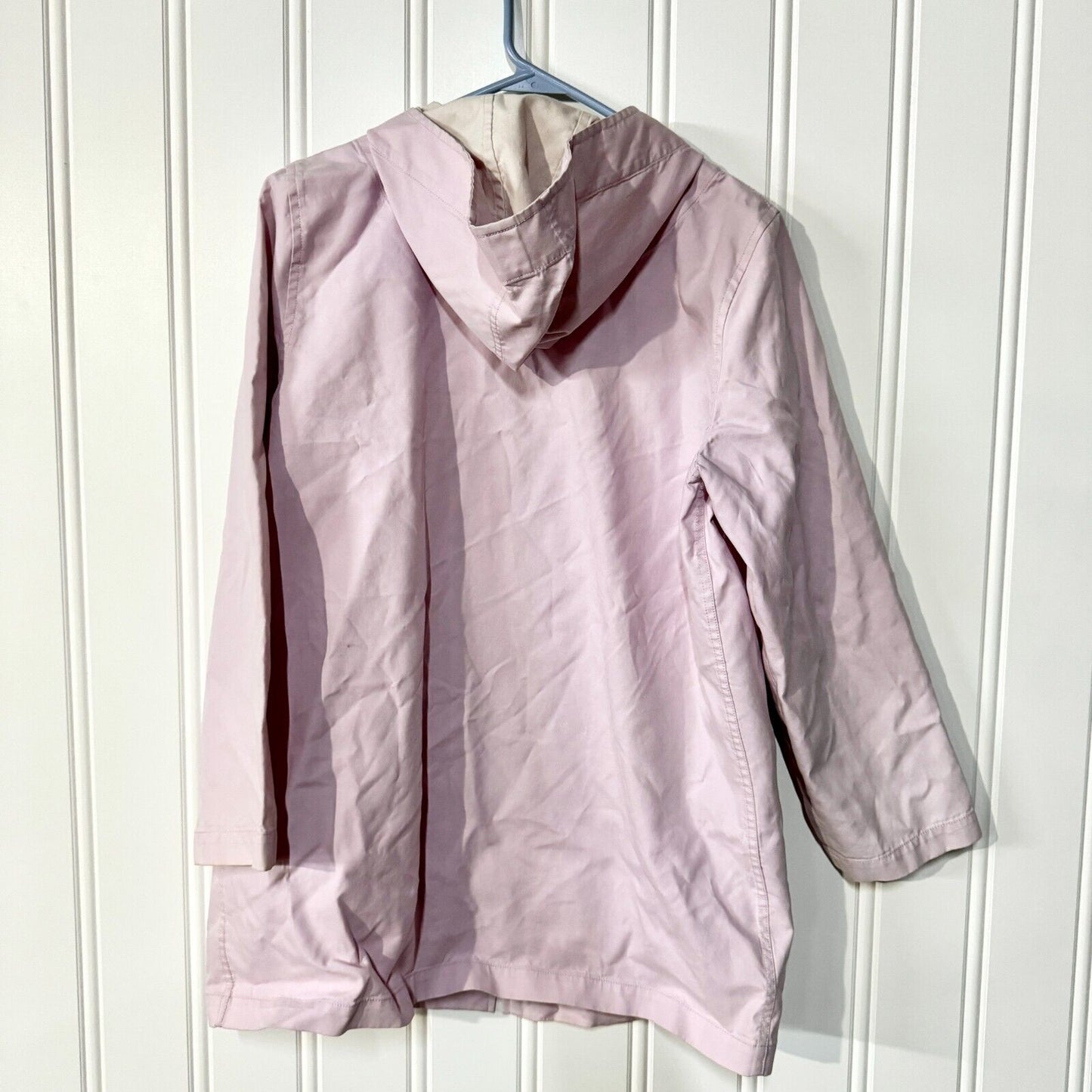 Eileen Fisher Jacket Full Zip Up Pink Hooded Layered Water Proof Size PM