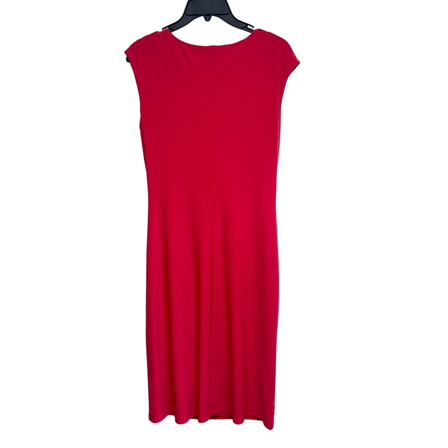 Lauren Ralph Lauren Dress Magenta Pink Ruched Stretch Drape Neck Size 10