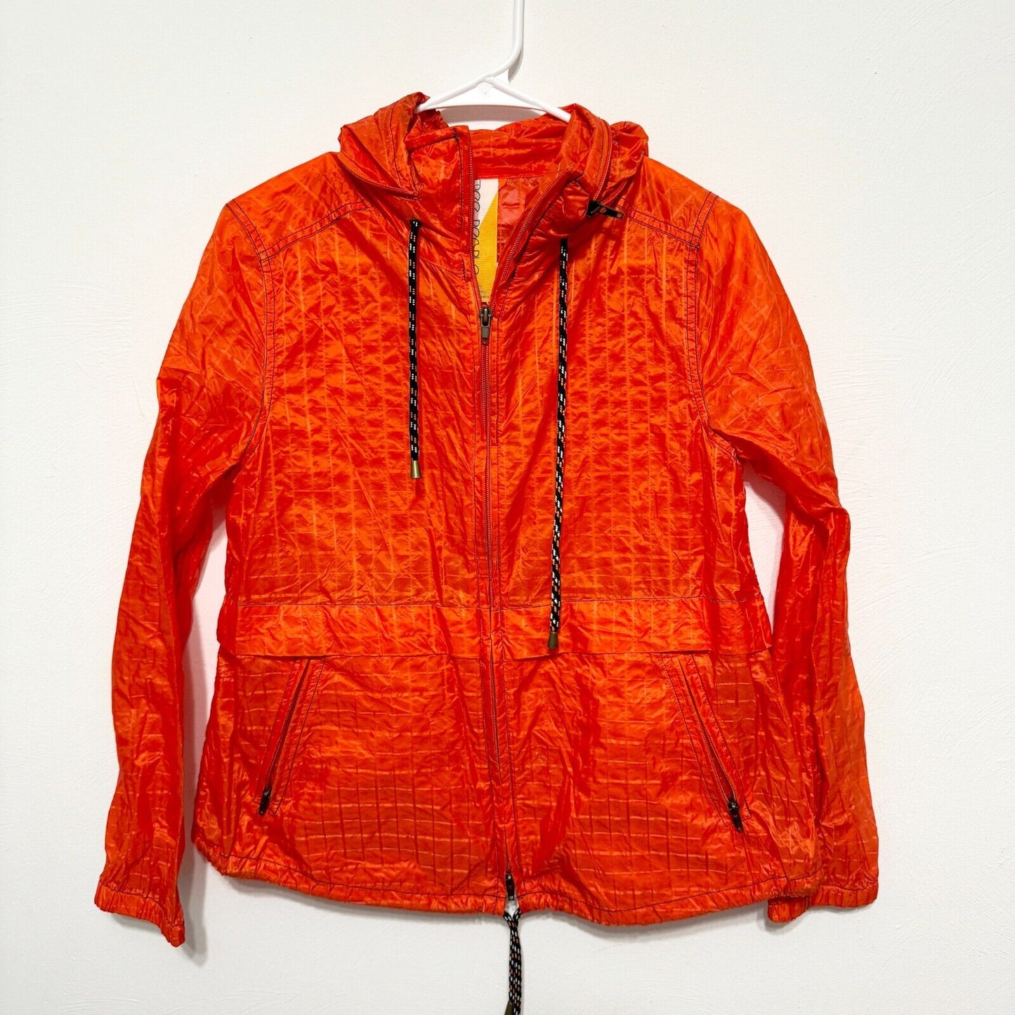 FREE PEOPLE Jacket Women Medium Parachute Festival Windbreaker Orange Packable