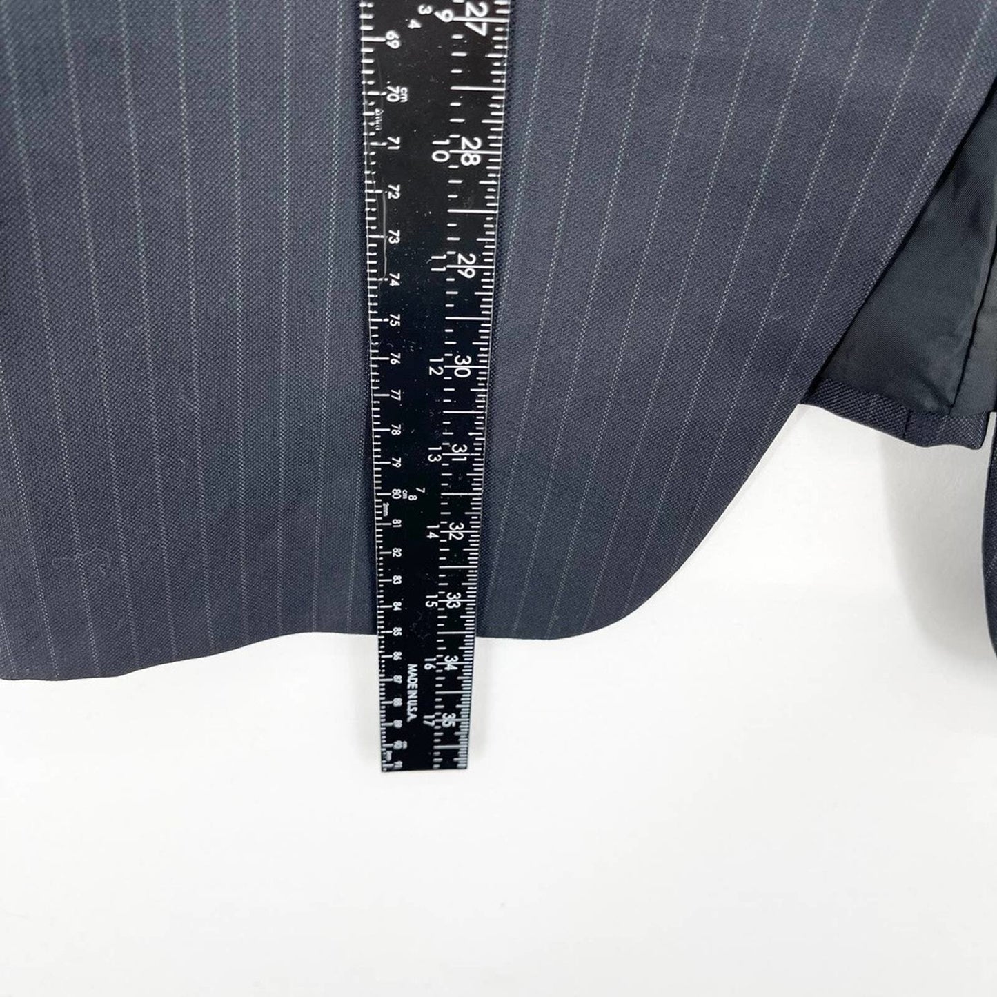 Armani Collezioni Coat Suit Jacket Charcoal Pinstriped Blazer Size 42R
