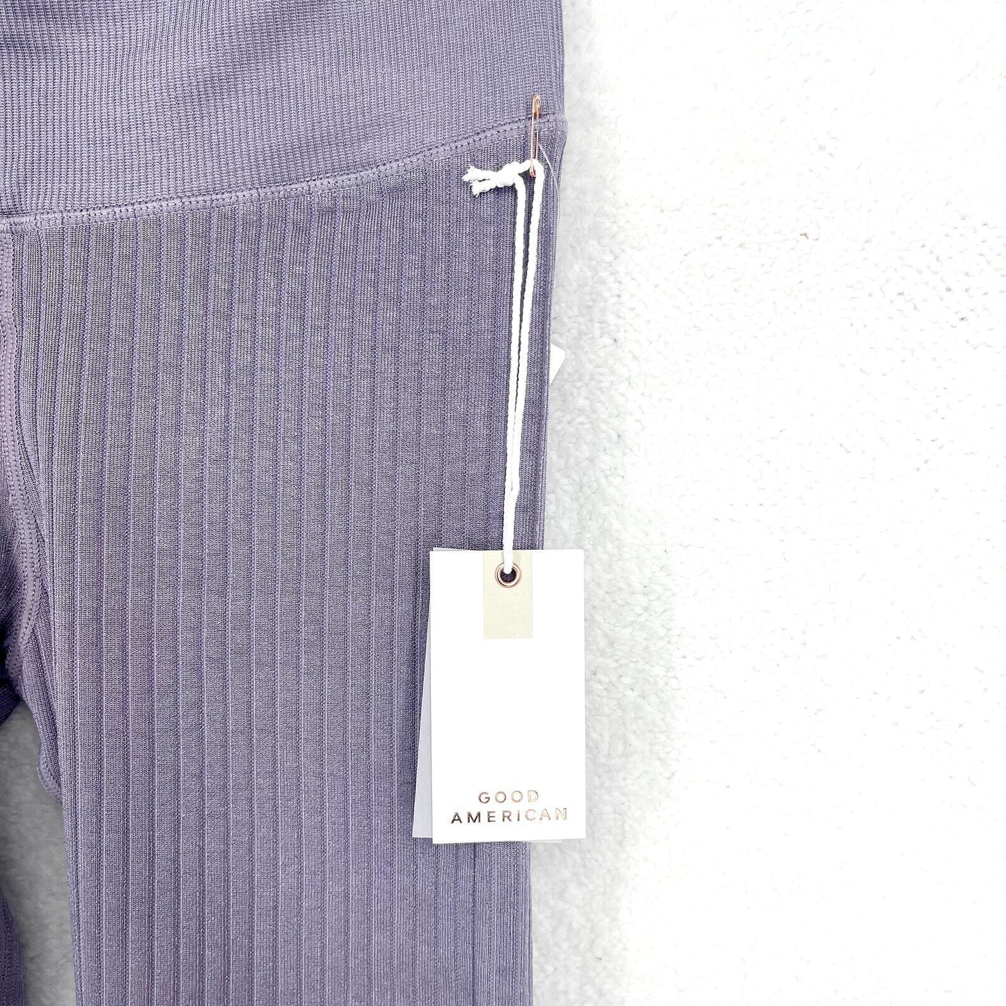 Good American Ribbed Dusty Violet High Waisted Leggings Size S/M