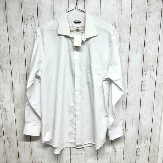Van Heusen Shirt Men Size 17 34/36 Regular Fitting White Flex Collar Button Down