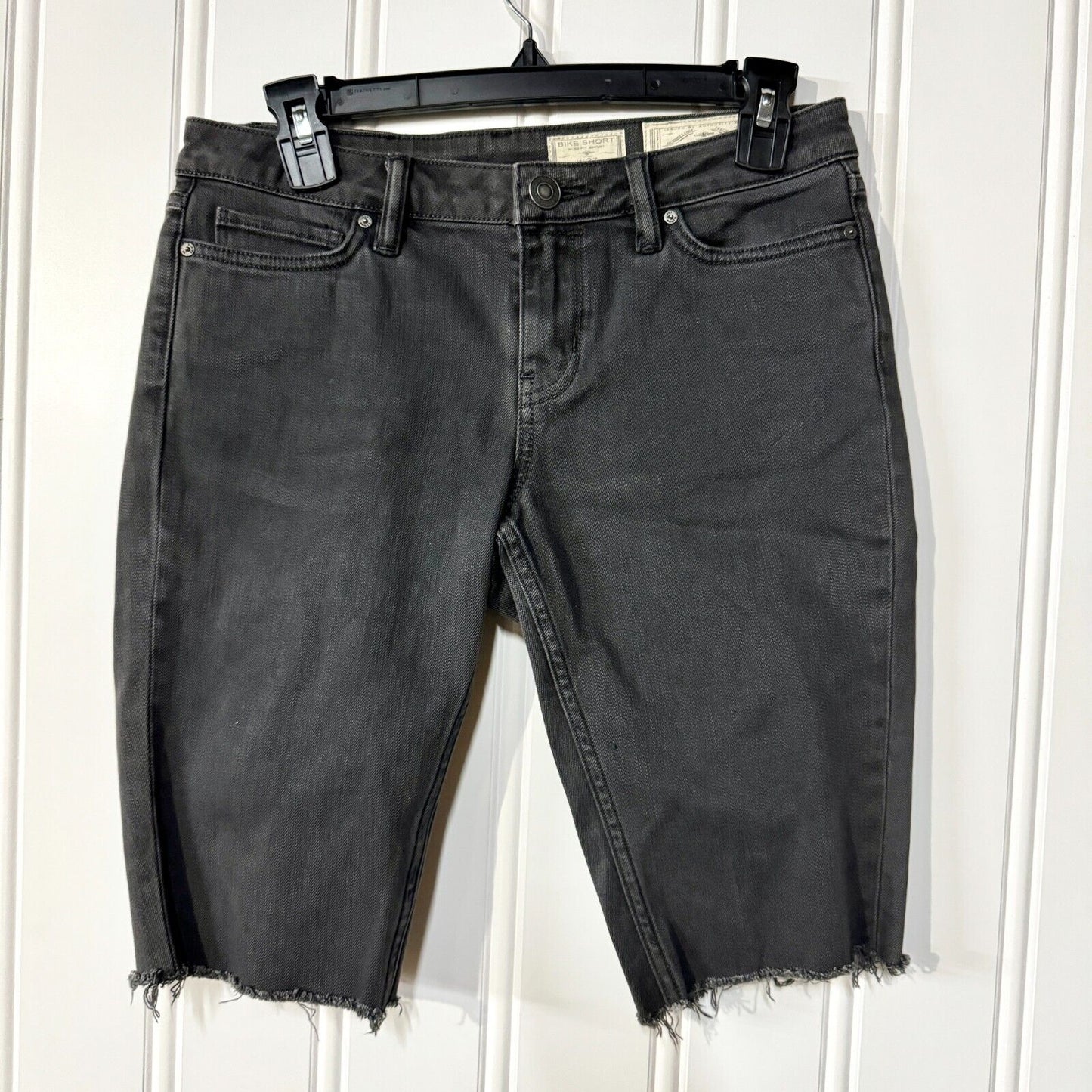 ALL SAINTS Shorts Mens Size 27W Bike Short Slim Fitting Distressed Ripped Grey