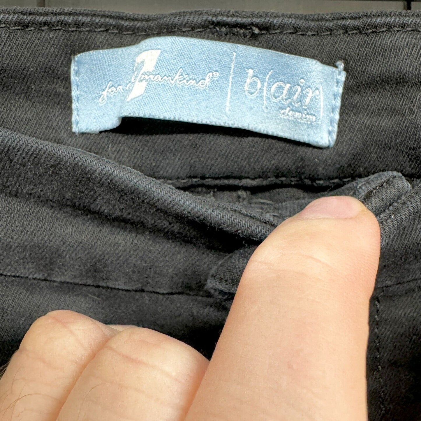 7 For All Mankind Low Rise Black Blair Ankle Skinny Jeans Women Size 27