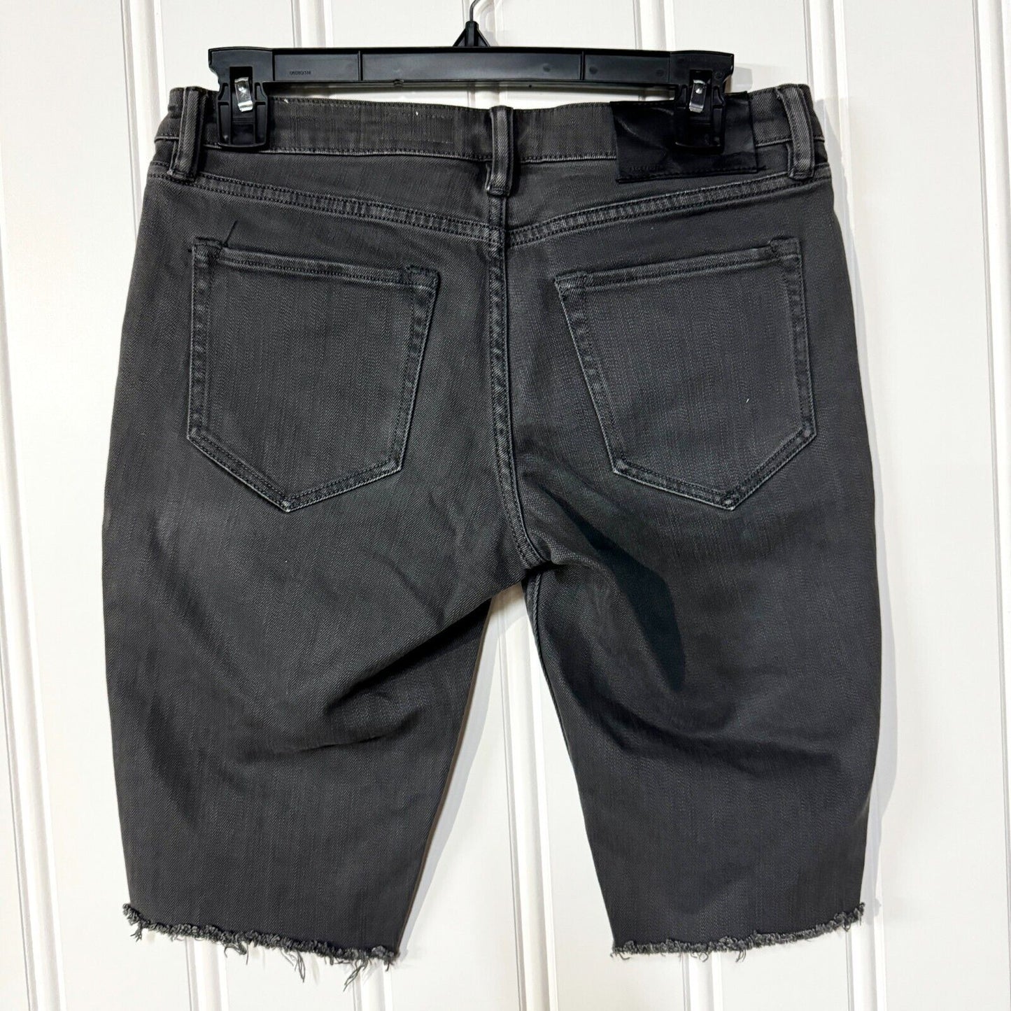 ALL SAINTS Shorts Mens Size 27W Bike Short Slim Fitting Distressed Ripped Grey