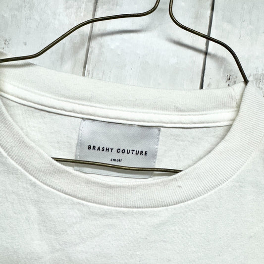 "OBVIOUSLY" Brashy Counture Women Sz Small White Funny Meme Saying Shirt Cotton