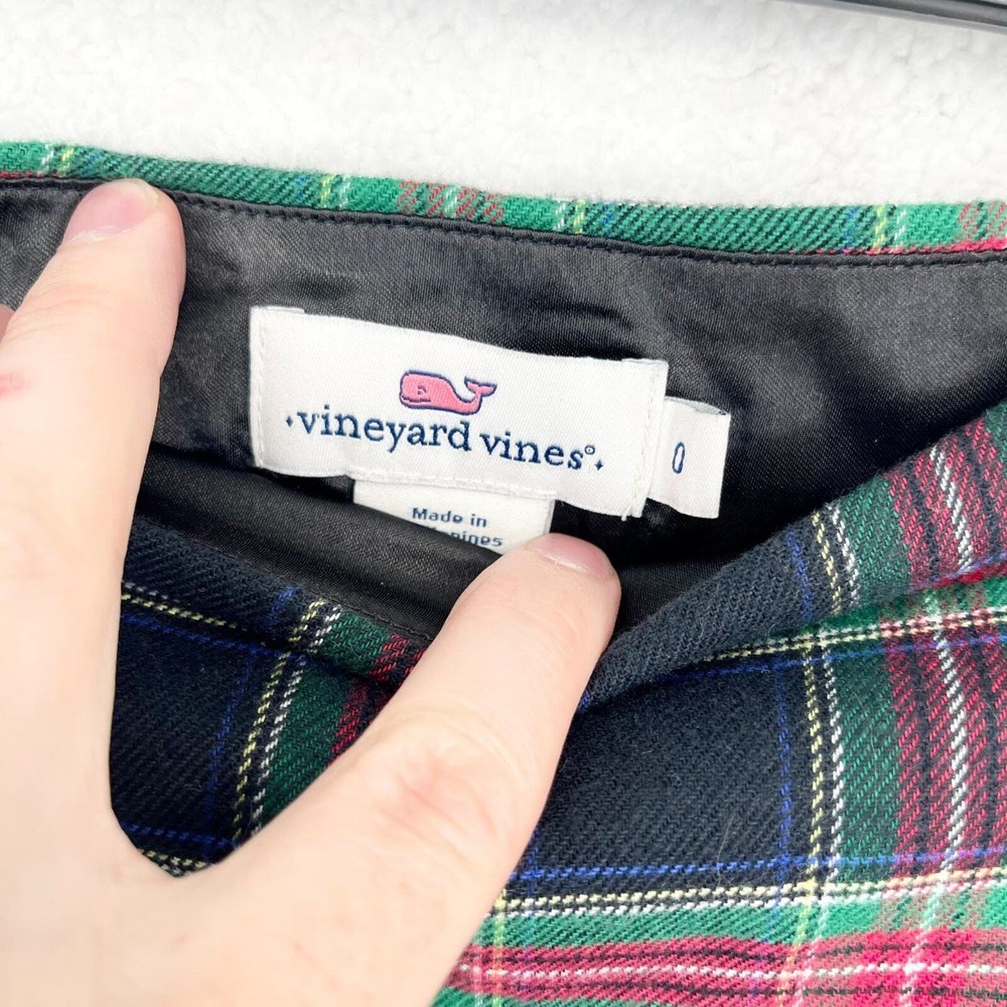 VINEYARD VINES Skirt Women SIze 0 Flannel Fall Jolly Plaid Stamp Mini Pencil Red