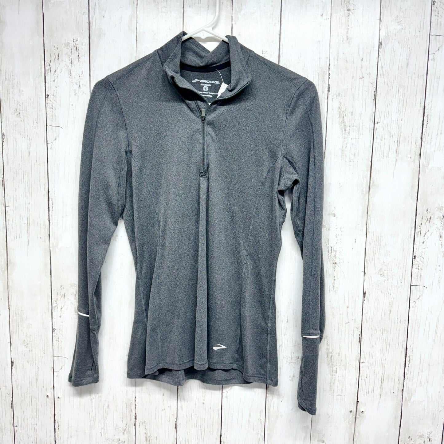 Brooks Top Women Size Small Grey Dash 1/2 Zip 2.0 Women's Running Long Sleeve