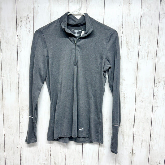 Brooks Top Women Size Small Grey Dash 1/2 Zip 2.0 Women's Running Long Sleeve