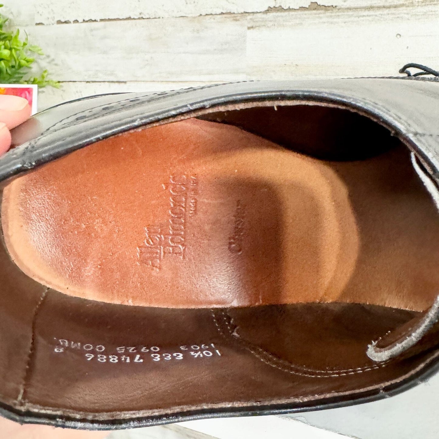 Allen Edmonds Longwing Blucher Derby Oxford Black Dress Shoes Size 10.5