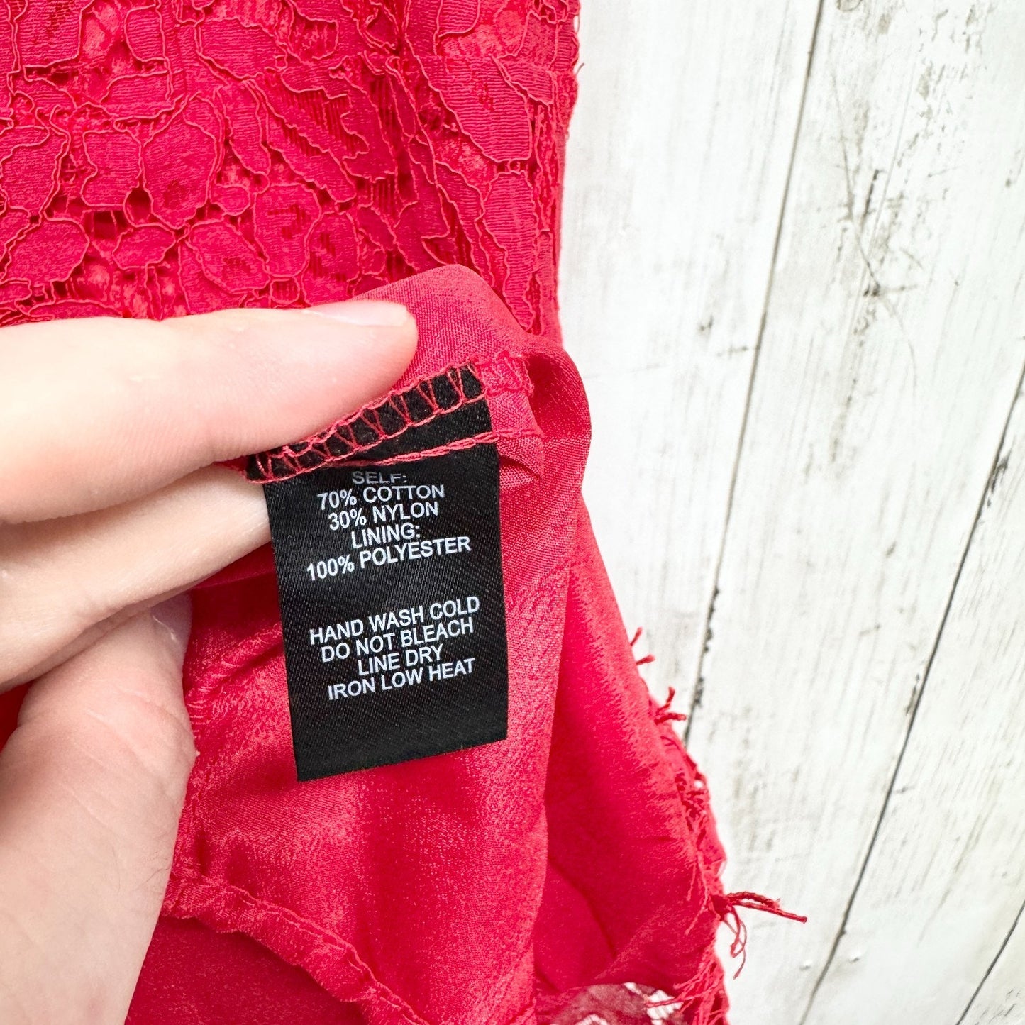 Lulus Dress Women Size Small In This Moment Red Lace Sleeveless Skater Zip Back