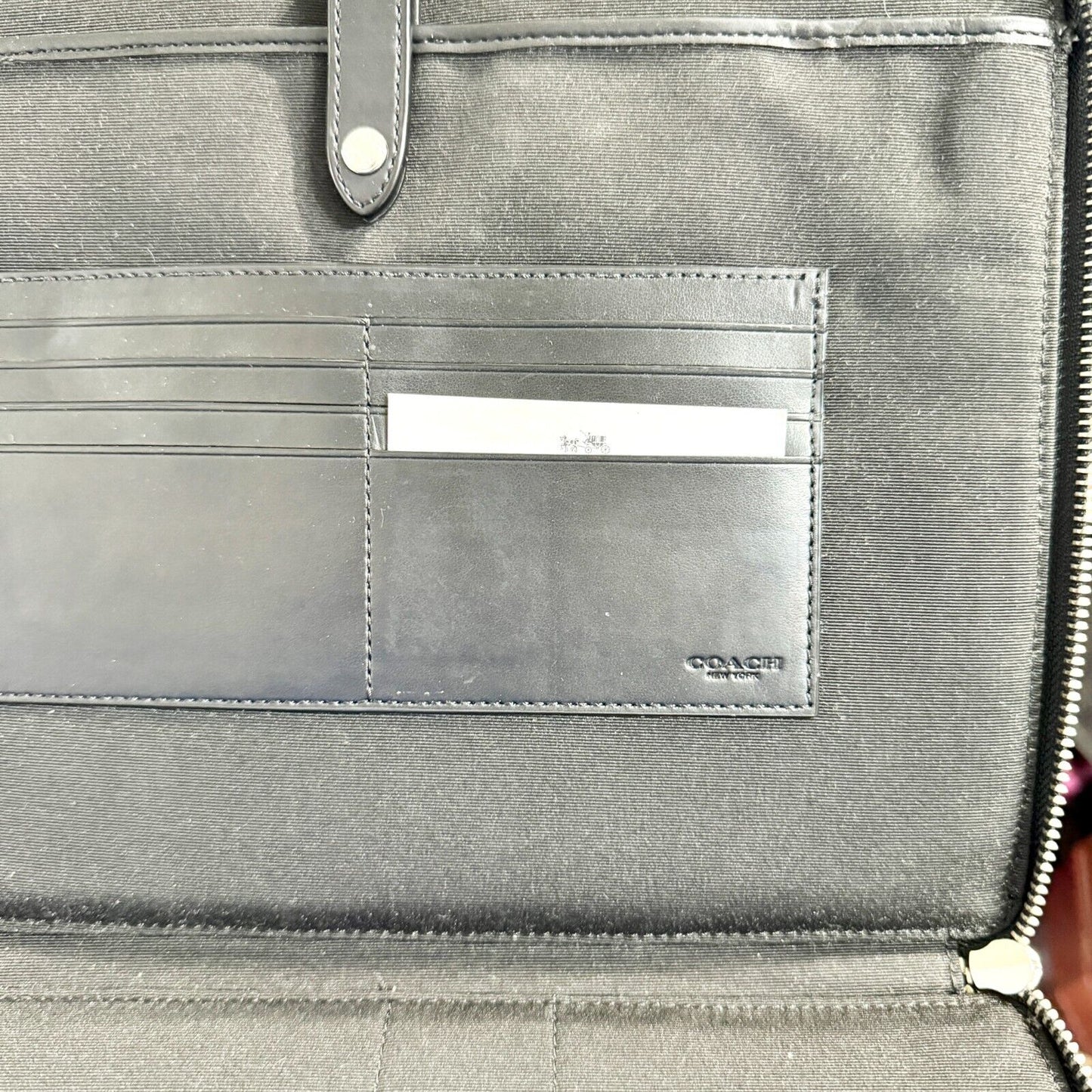 COACH Black Patterned All Around Zip Portfolio Case Luxury