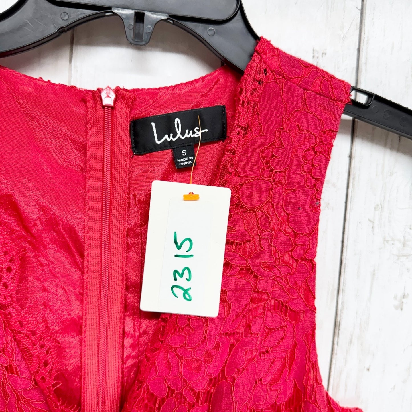 Lulus Dress Women Size Small In This Moment Red Lace Sleeveless Skater Zip Back