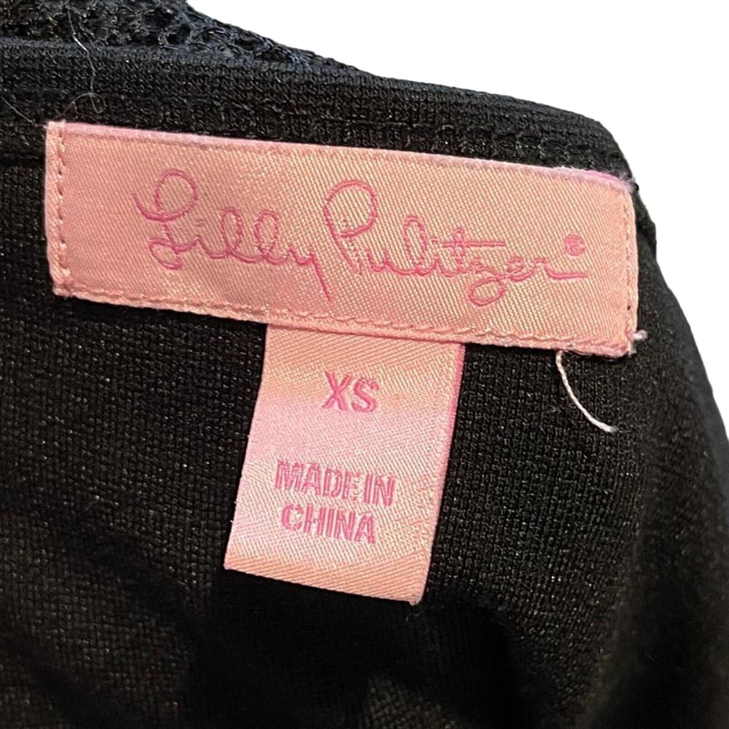 LILLY PULITZER Dress Women Size XS Black Lace Sleeveless Mini A Line Black