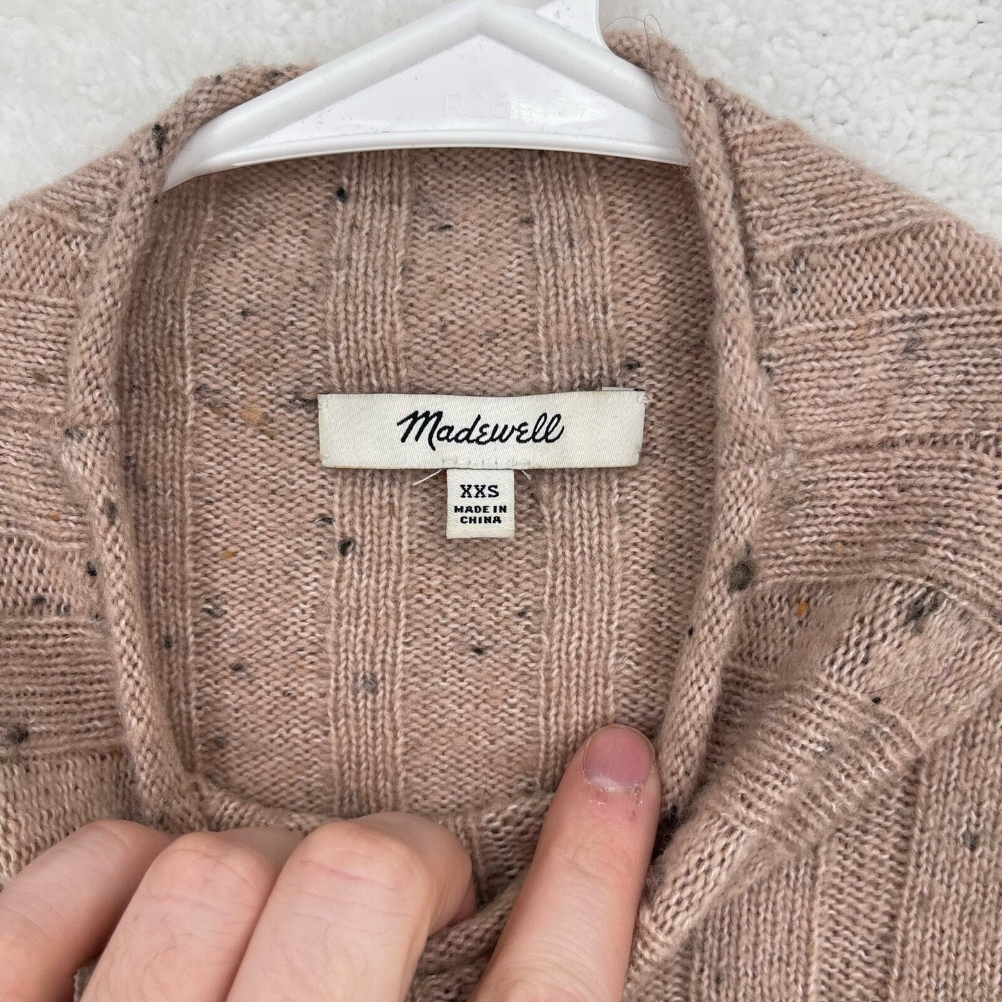 MADEWELL Sweater Women Size XXS Donegal Evercrest Turtleneck Knit Sand Bodycon