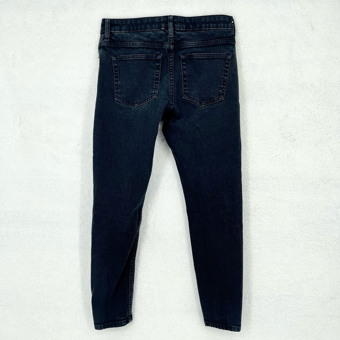 Everlane Skinny Mid Rise Ankle Cut Black Cotton Blended Jean Size 28