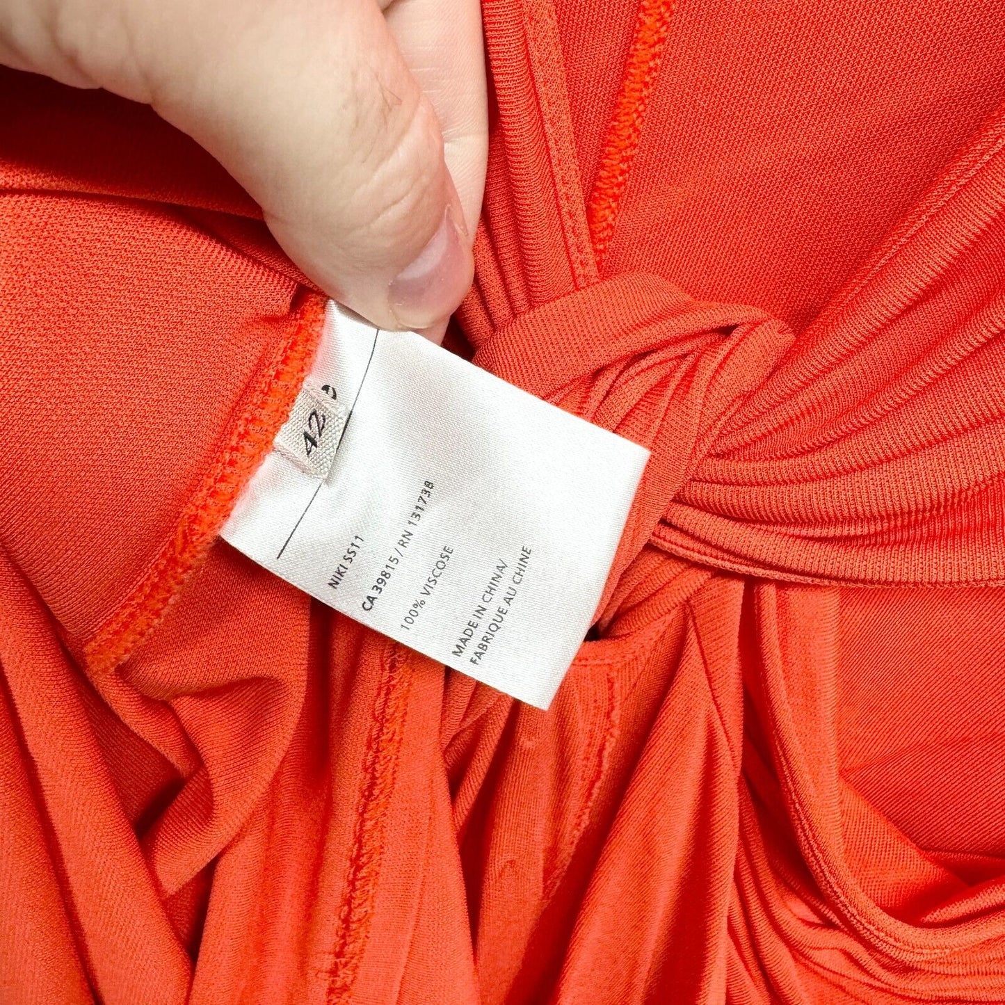 Acne Studios Twisted Draped Mini Coral Cap Sleeve Dress Size EU 42/US 10
