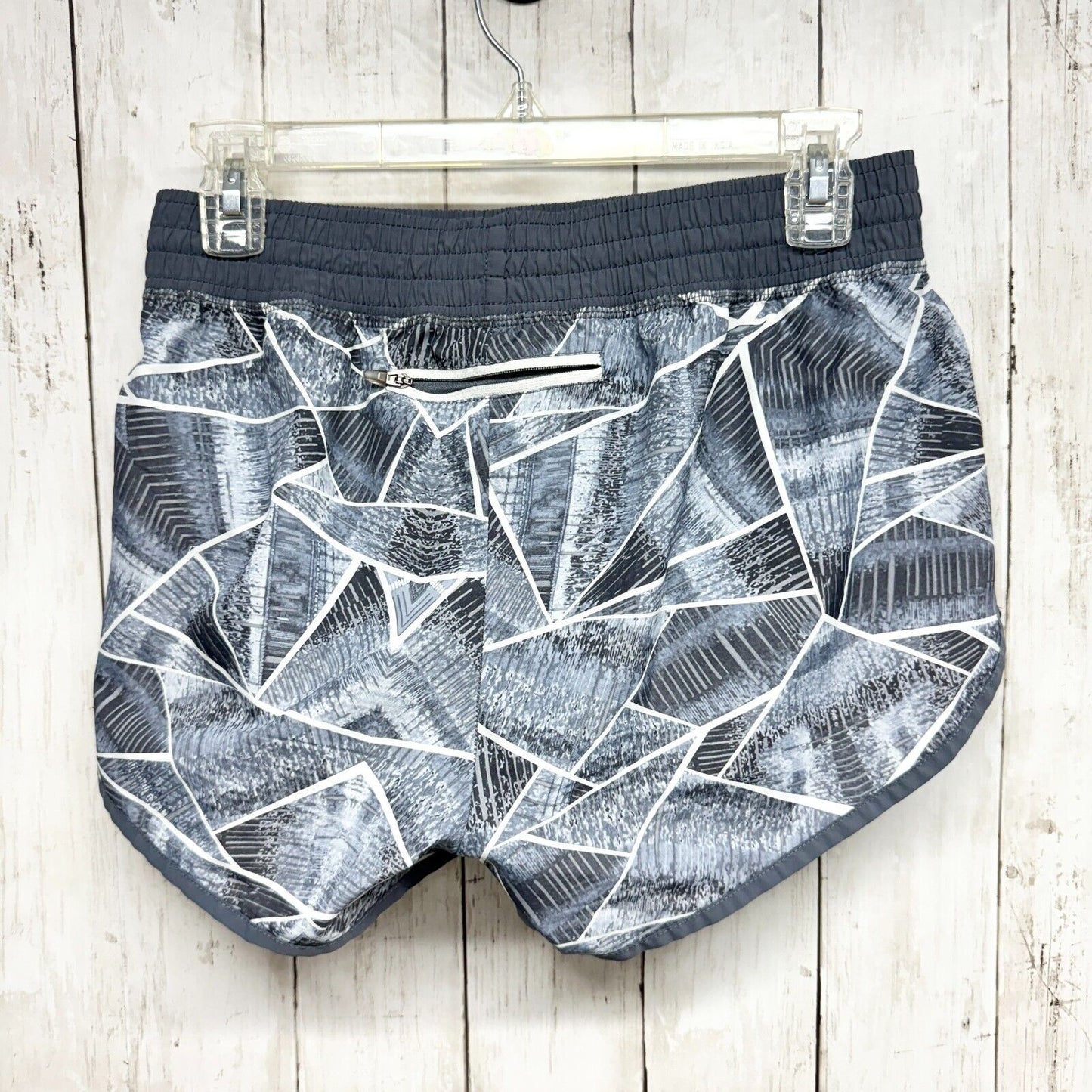 CHAMPION Shorts Women S Grey Abstract Low Rise Mini 3" Running Athletic Shorts