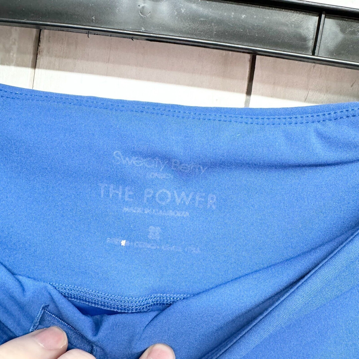 SWEATY BETTY Legging Women Sz XS Power 7/8 Workout Blue Capris Mid Rise Nylon