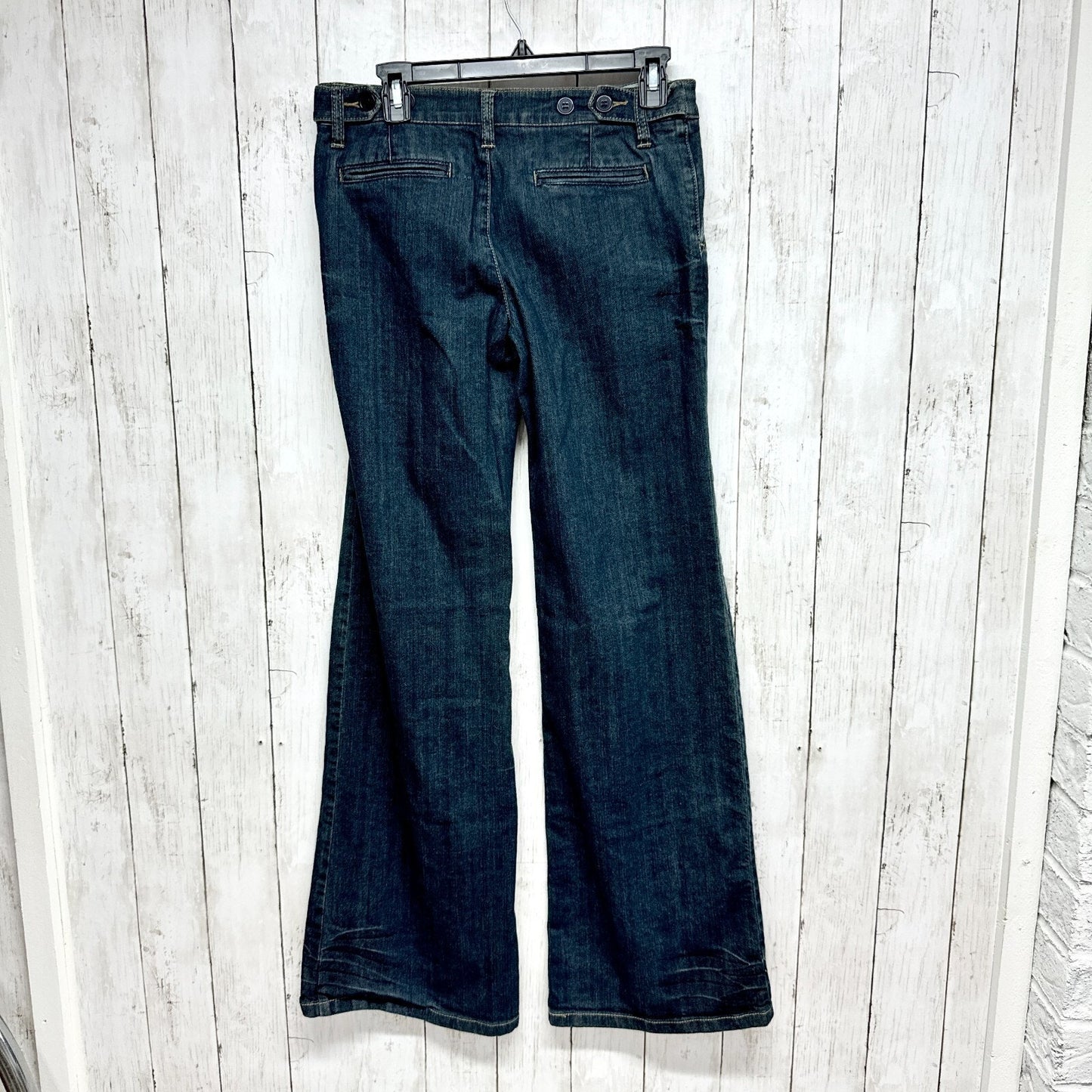 Y2K BCBG Maxazria Jeans Women 27 Dark Wash Denim Cotton Relaxed Flare Deep Pockt