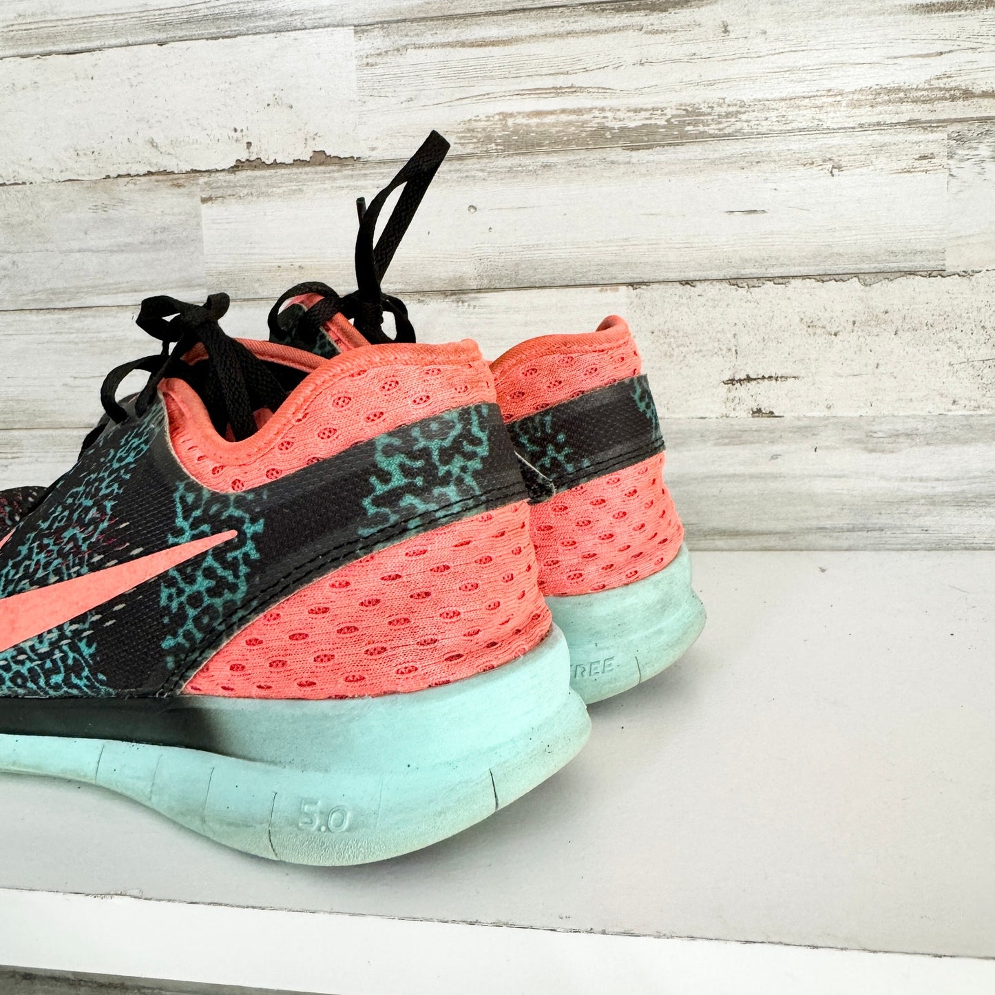 Nike Womens Free 5.0 TR Fir 5 Black/Orange/Teal Running Shoe Size 8.5