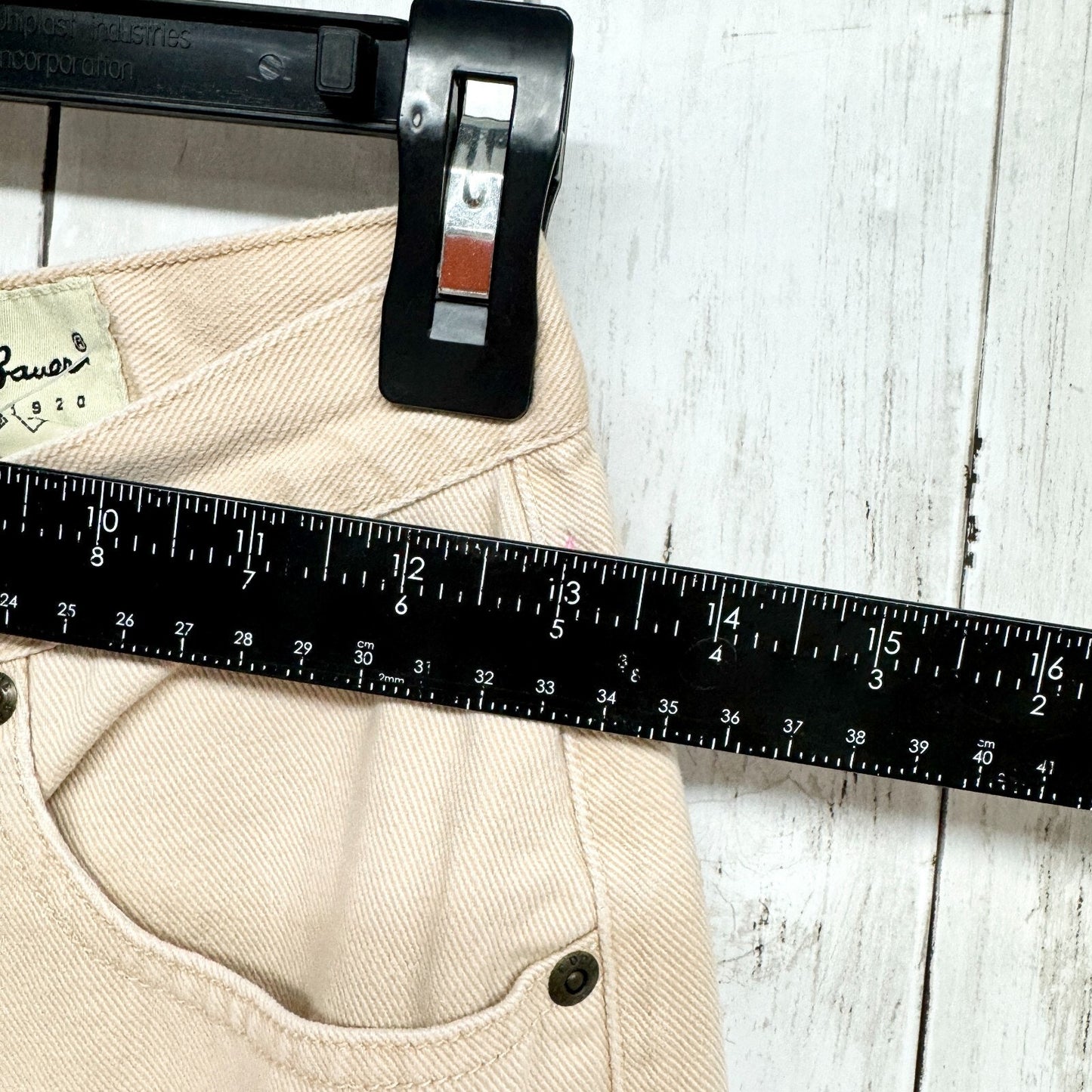 Eddie Bauer Jeans Women 6 Cream Relaxed Straight Cotton 5-Pocket Design Utility