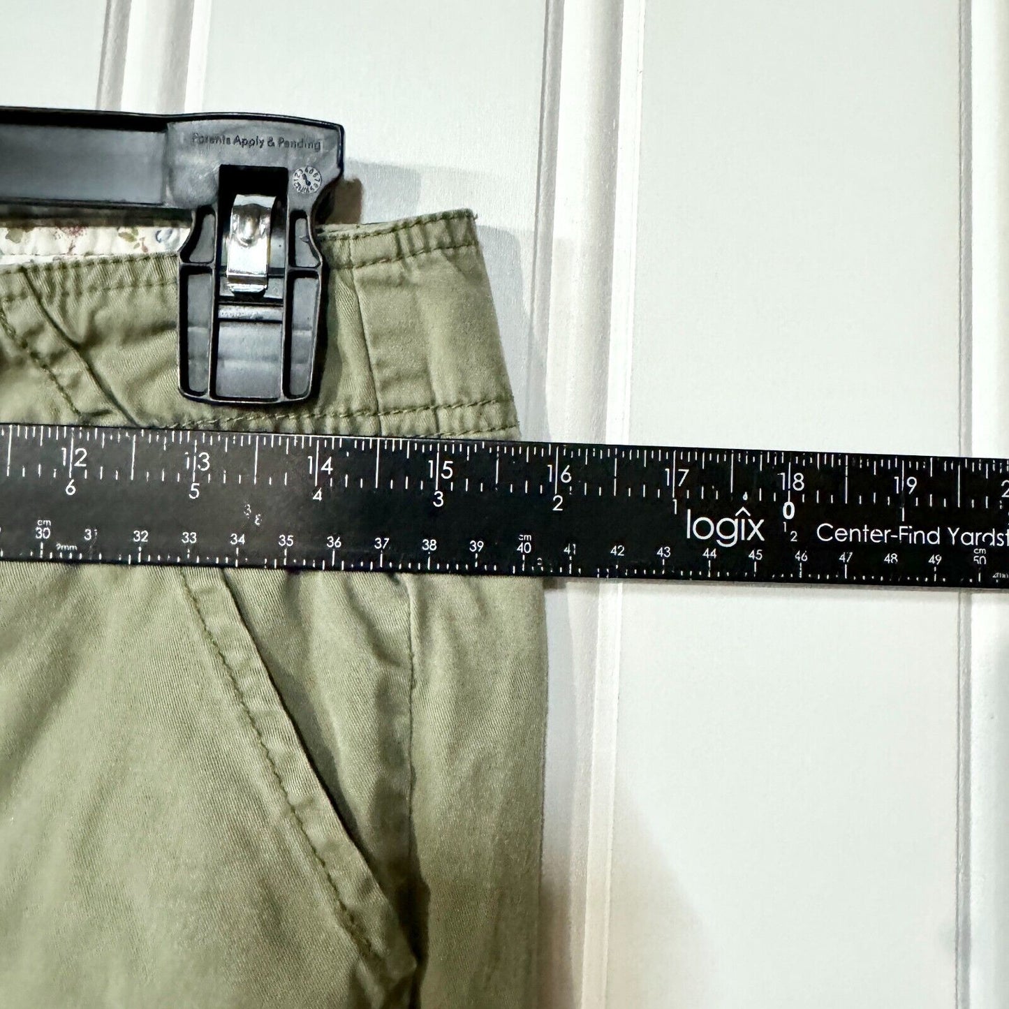 PRANA Jeans Women Size 4 Green Cargo Wide Leg Low Rise Cargo Pocket Outdoors